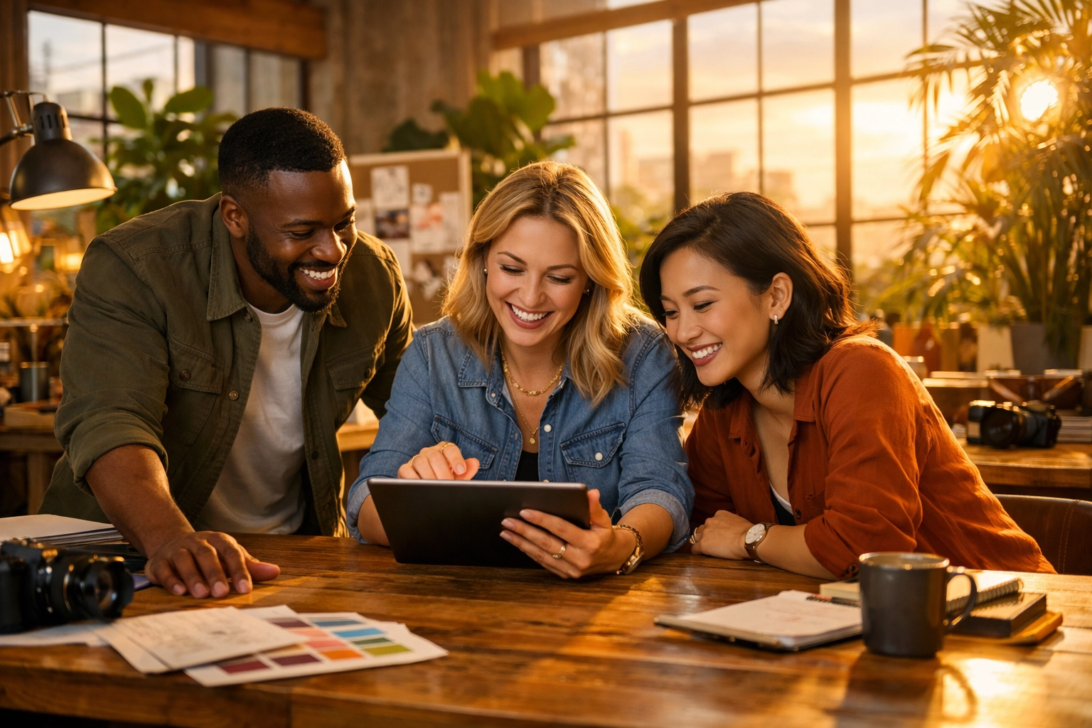 Marketing professionals collaborating in a studio, highlighting the importance of expert platform support.