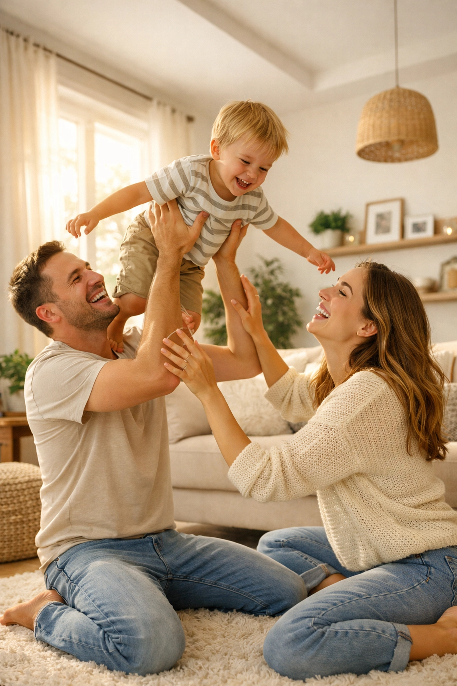 A happy family enjoying a bright, modern rental home in Yate thanks to proactive landlord management.