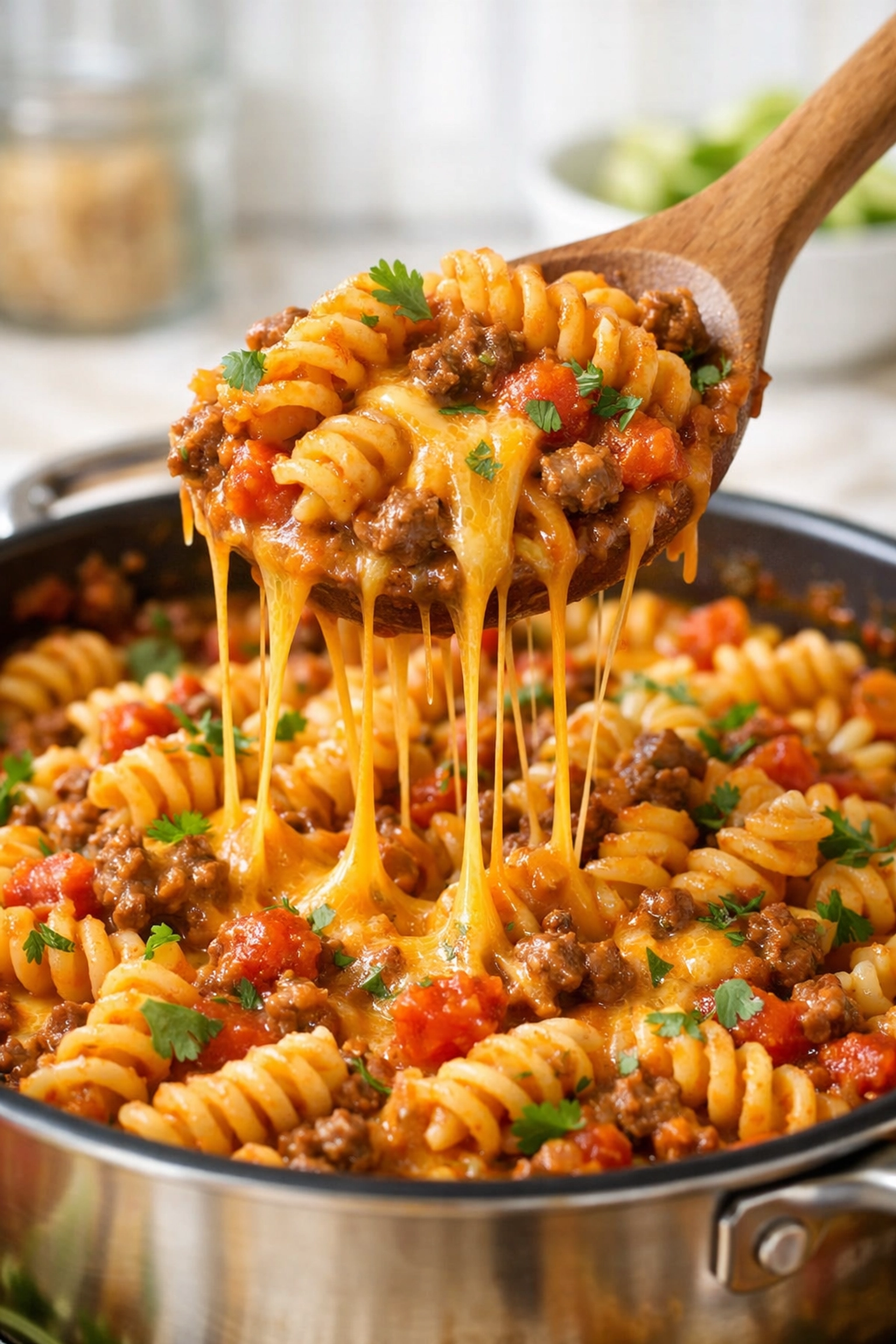 7 Quick 5-Ingredient Hacks for Easy Family Meals Creamy one-pot taco pasta with ground beef and melted cheese, a quick 5-ingredient dinner