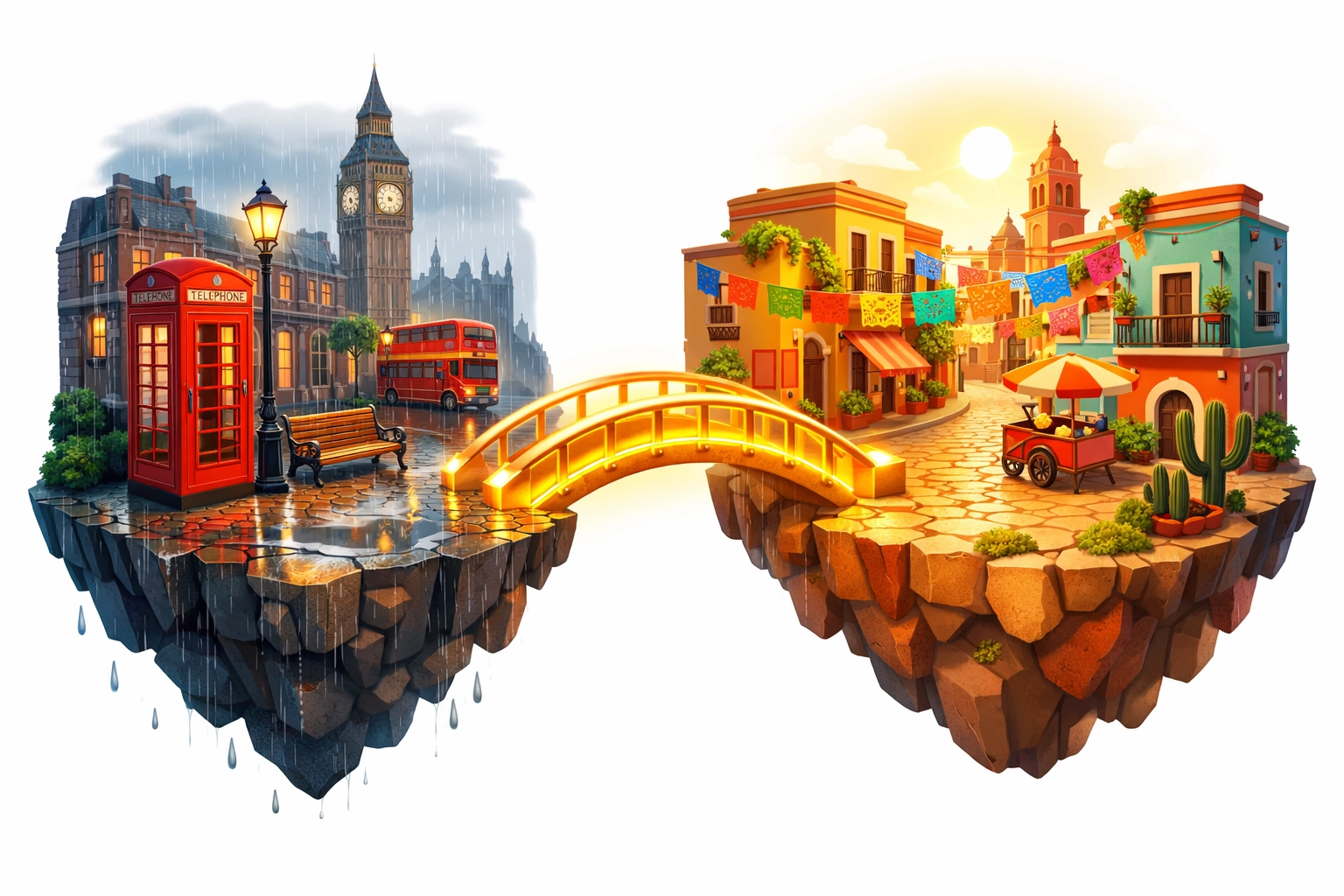 Bridging cultural gaps through localized international PPC ads for London and Mexico City.