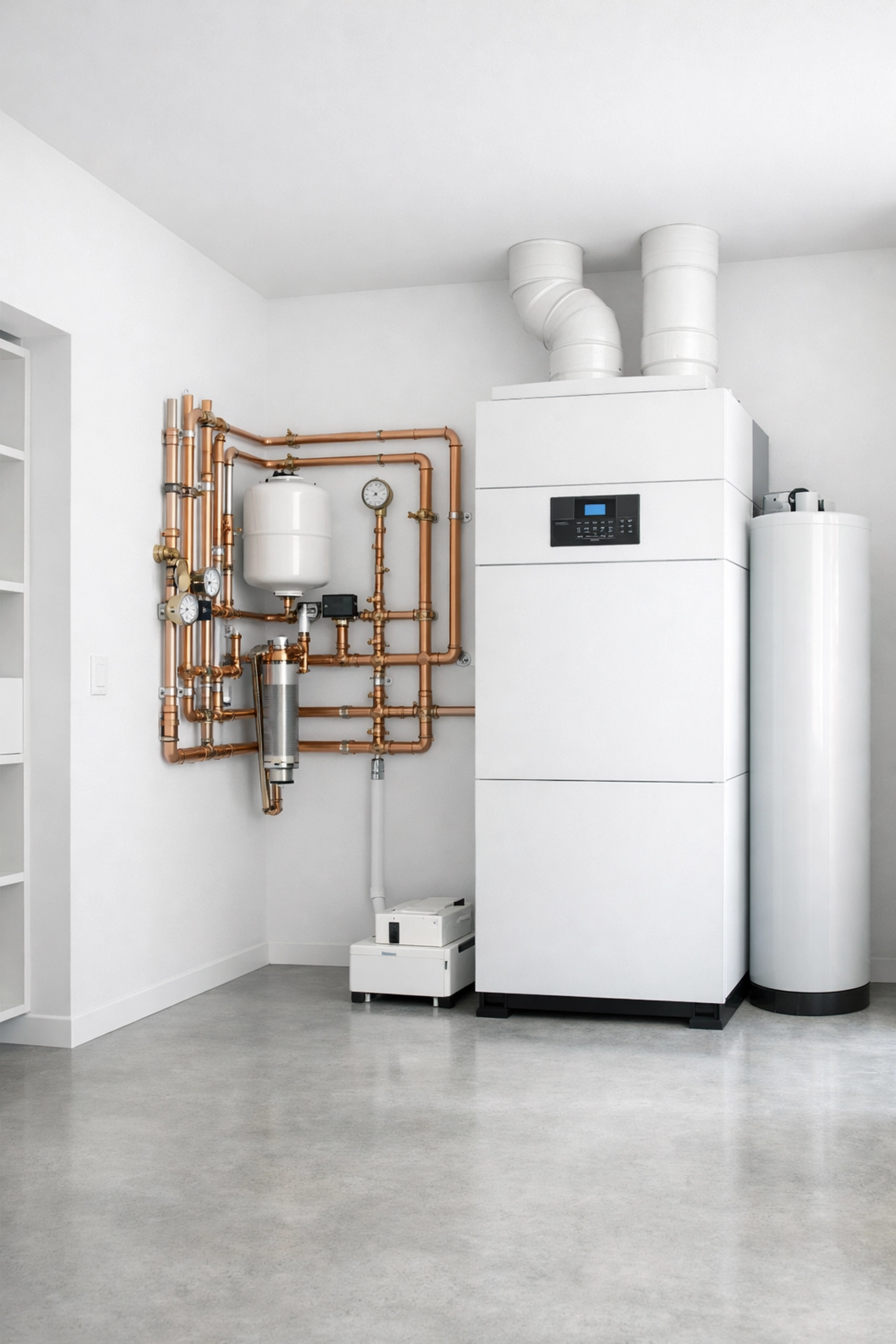 Clean HVAC system and piping showing preventive maintenance standards for Midwest rental properties.