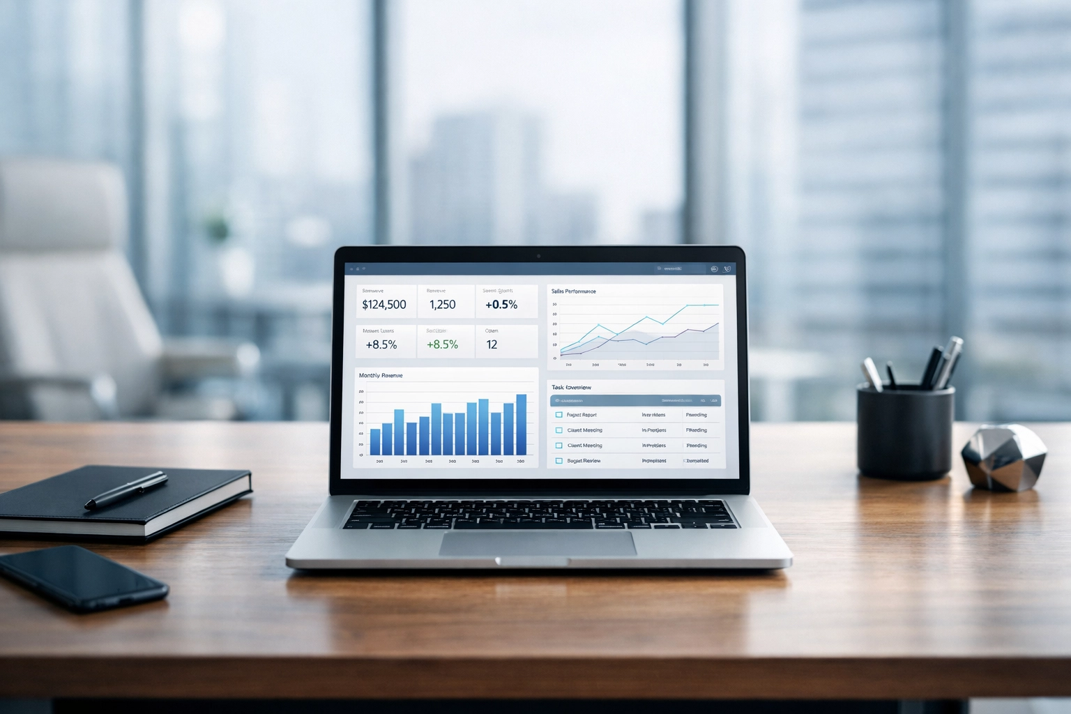 Professional laptop displaying AI visibility data for 2026 search optimization.