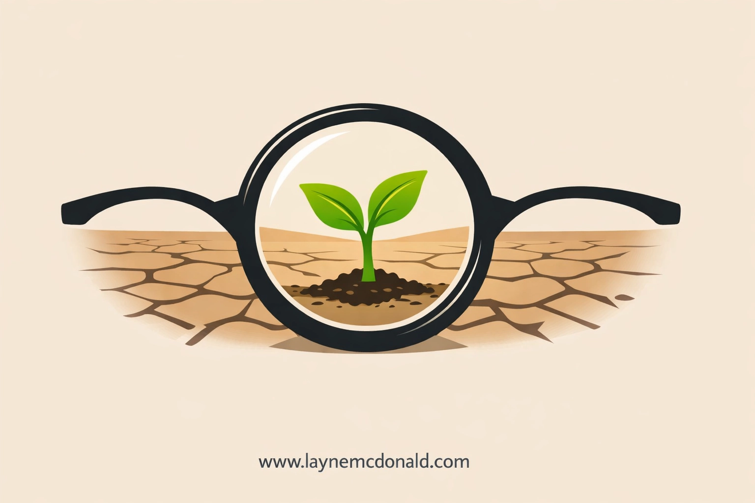 A lens showing life growing in a desert, illustrating how grace changes our perspective on pain.