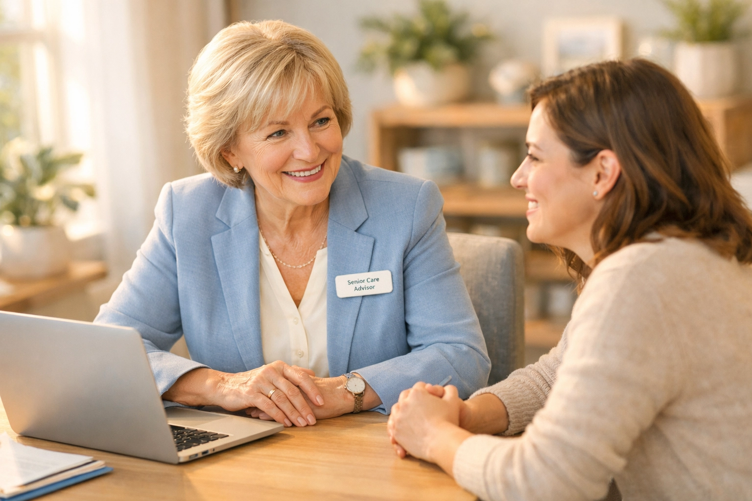 Senior care advisor consulting with family about assisted living options in Sarasota