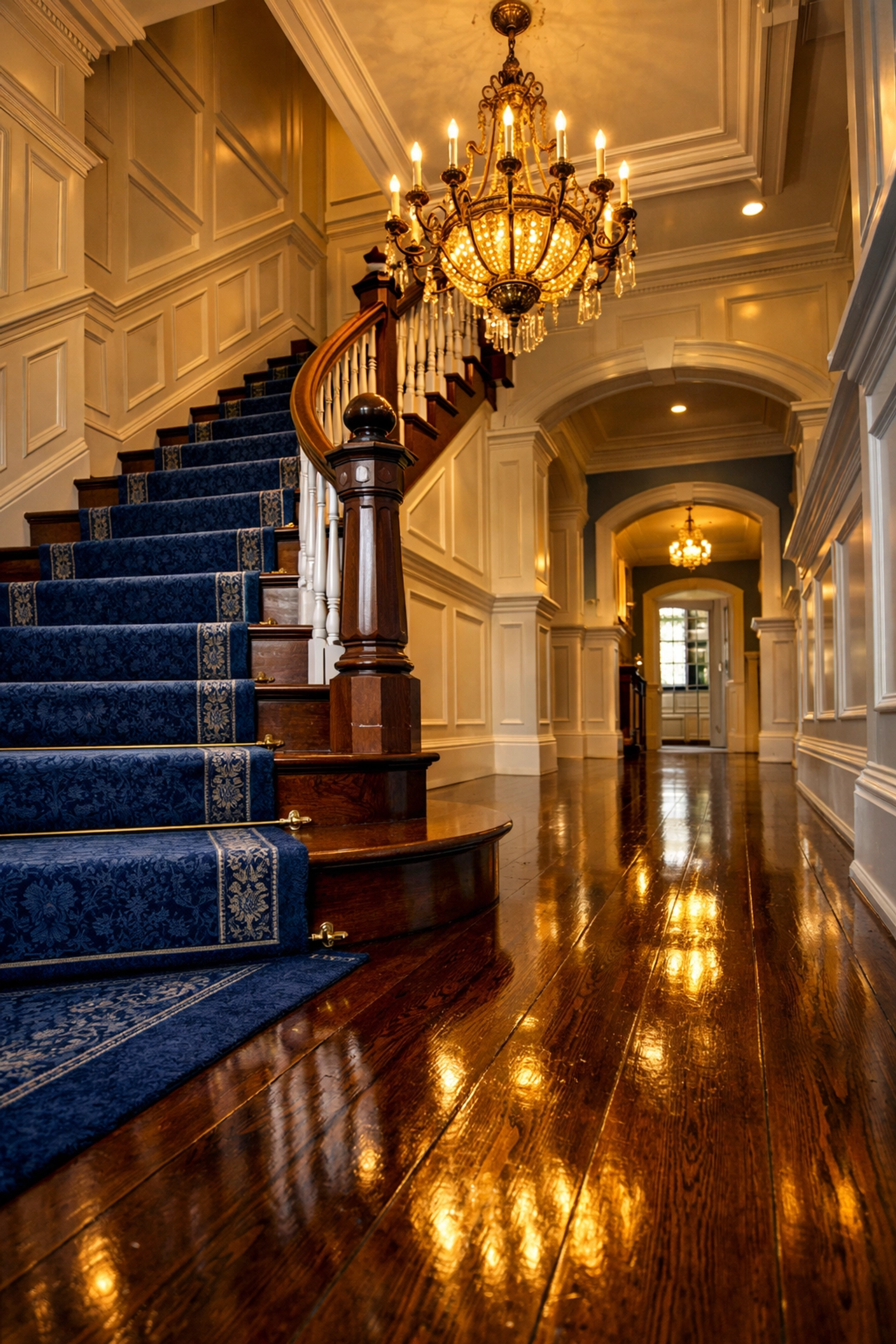 Polished wood floors in a Winchester home maintained by a precise Winchester cleaning routine.