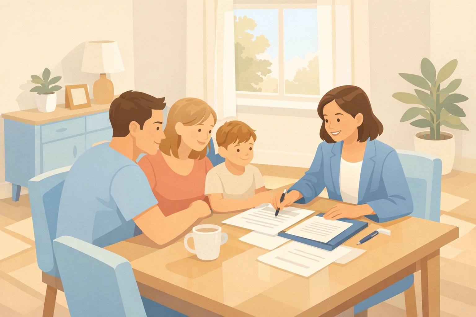 NJ homeowners meeting with housing counselor to discuss foreclosure prevention