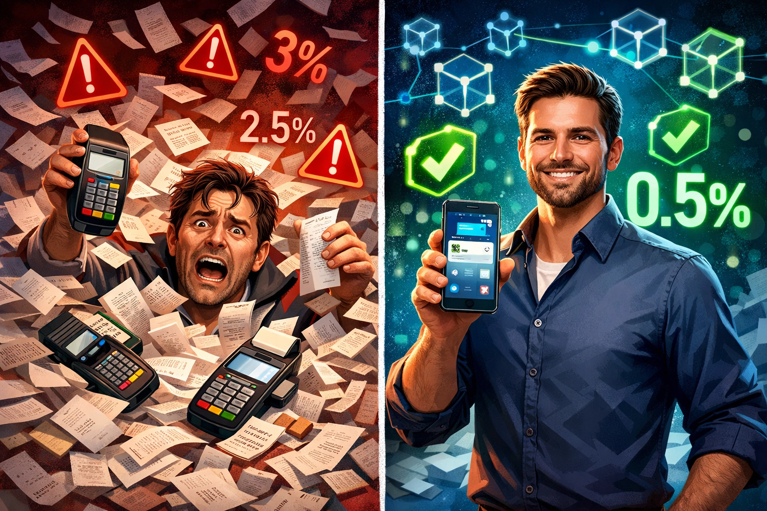 Traditional payment fees vs Larecoin crypto payment savings comparison for merchants