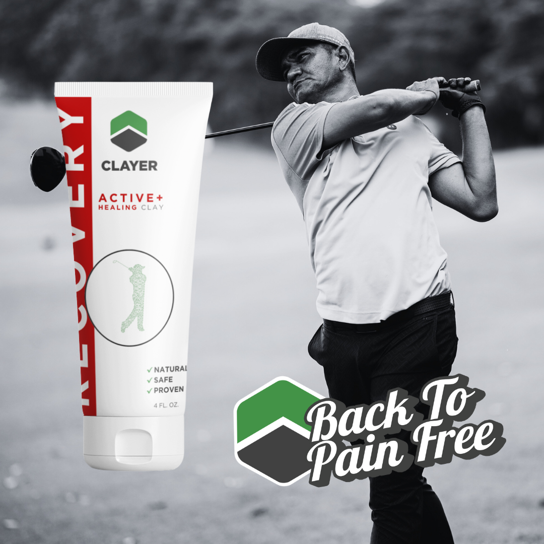 CLAYER Active+ Healing Clay Golfer Advertisement