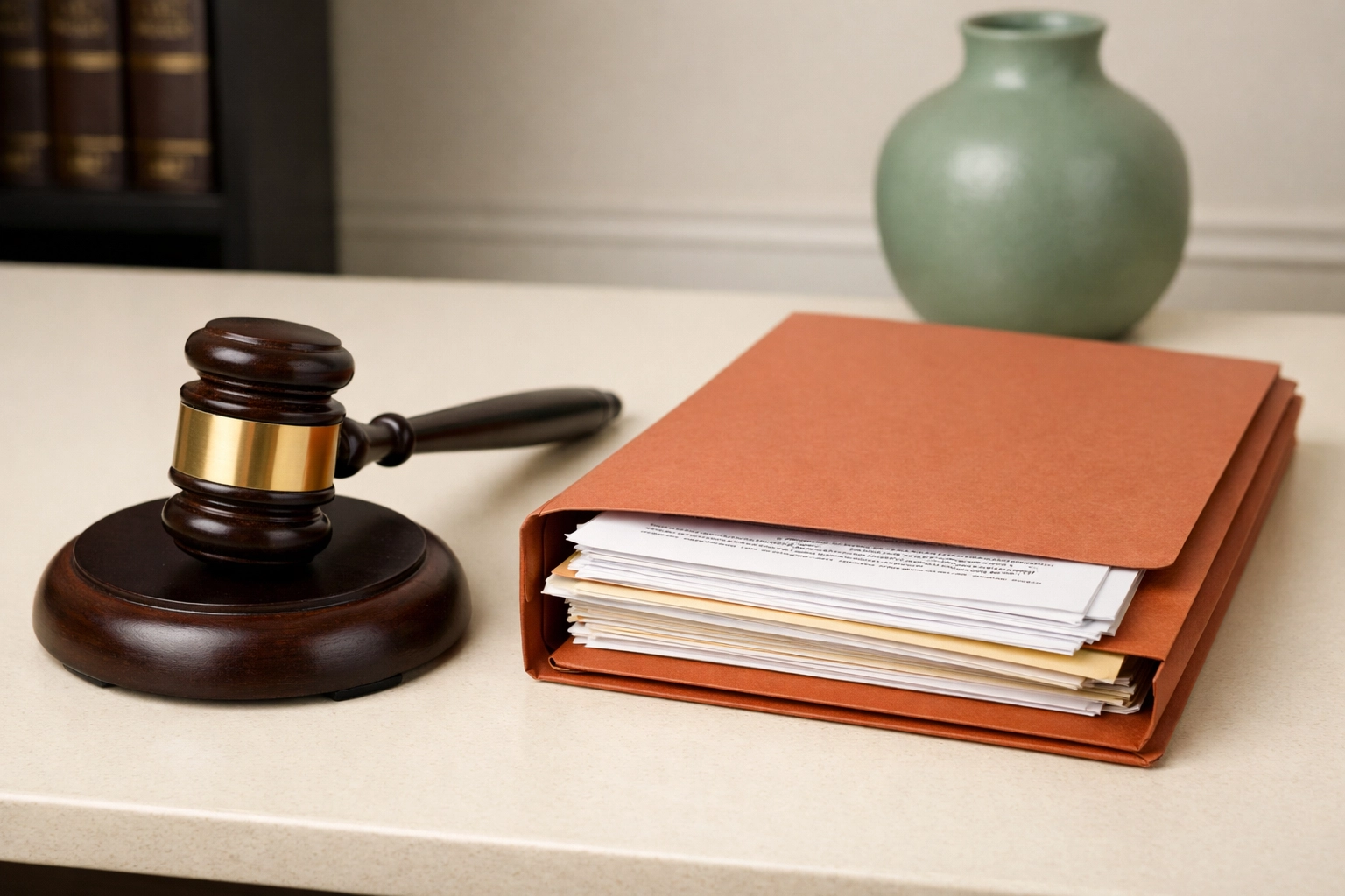 Legal gavel and document folder representing the best interests of the child and family law attorney Port Royal VA.