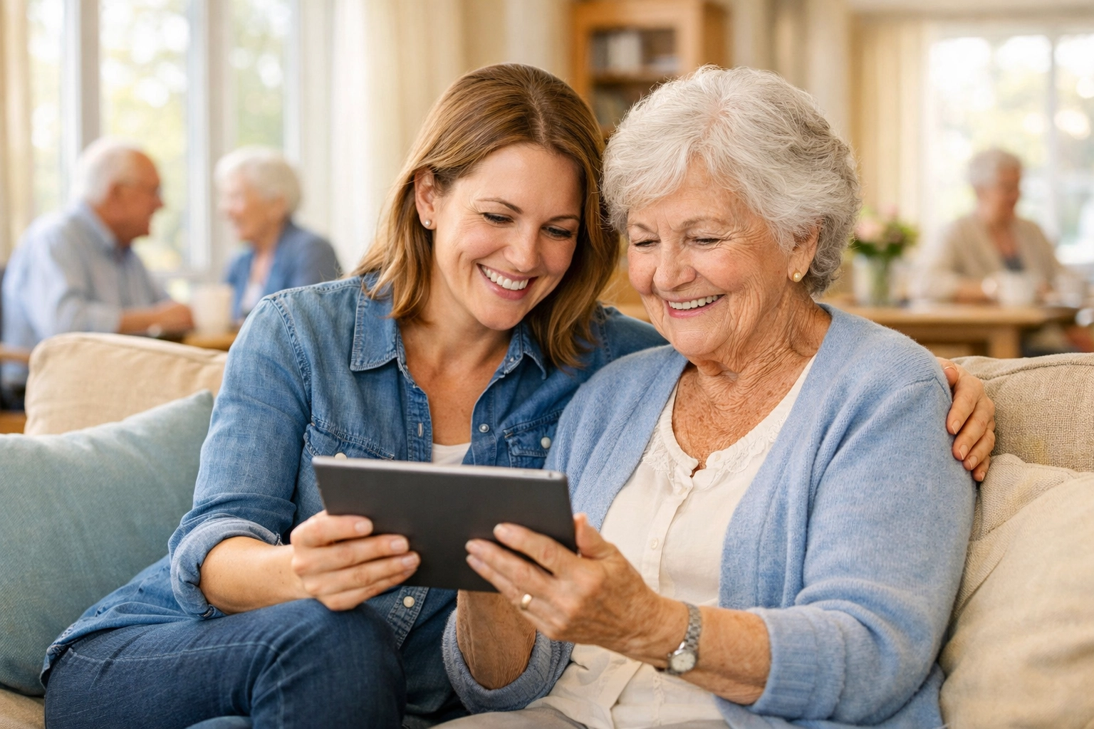 Family planning assisted living transition together with advisor support