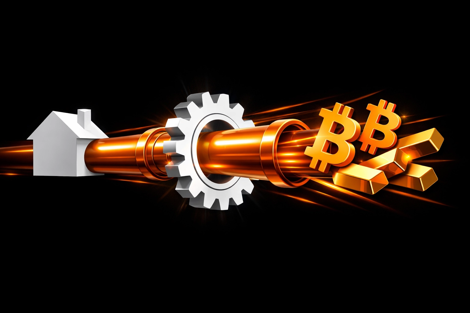 Debt recycling process turning home equity into cash flow for Bitcoin and gold.