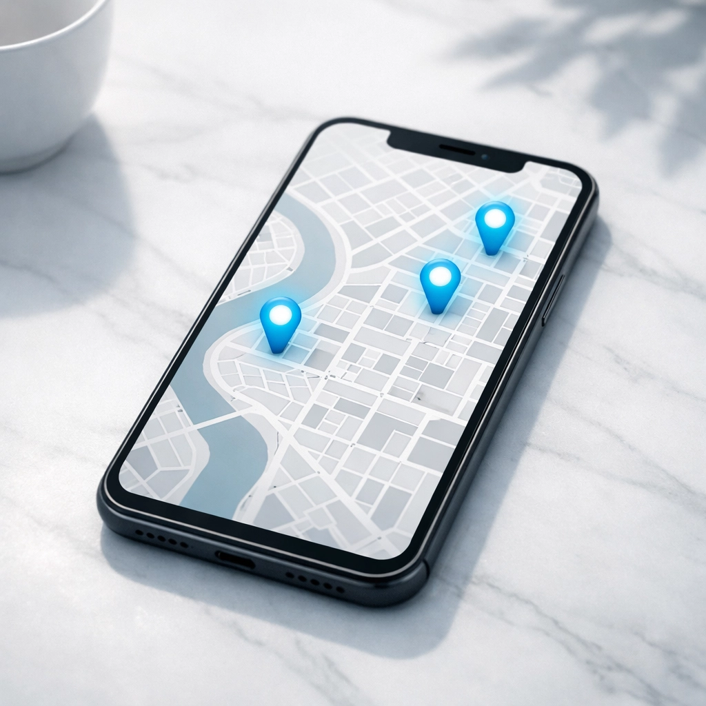 Smartphone displaying Google Local Three-Pack search results for chiropractic clinics.