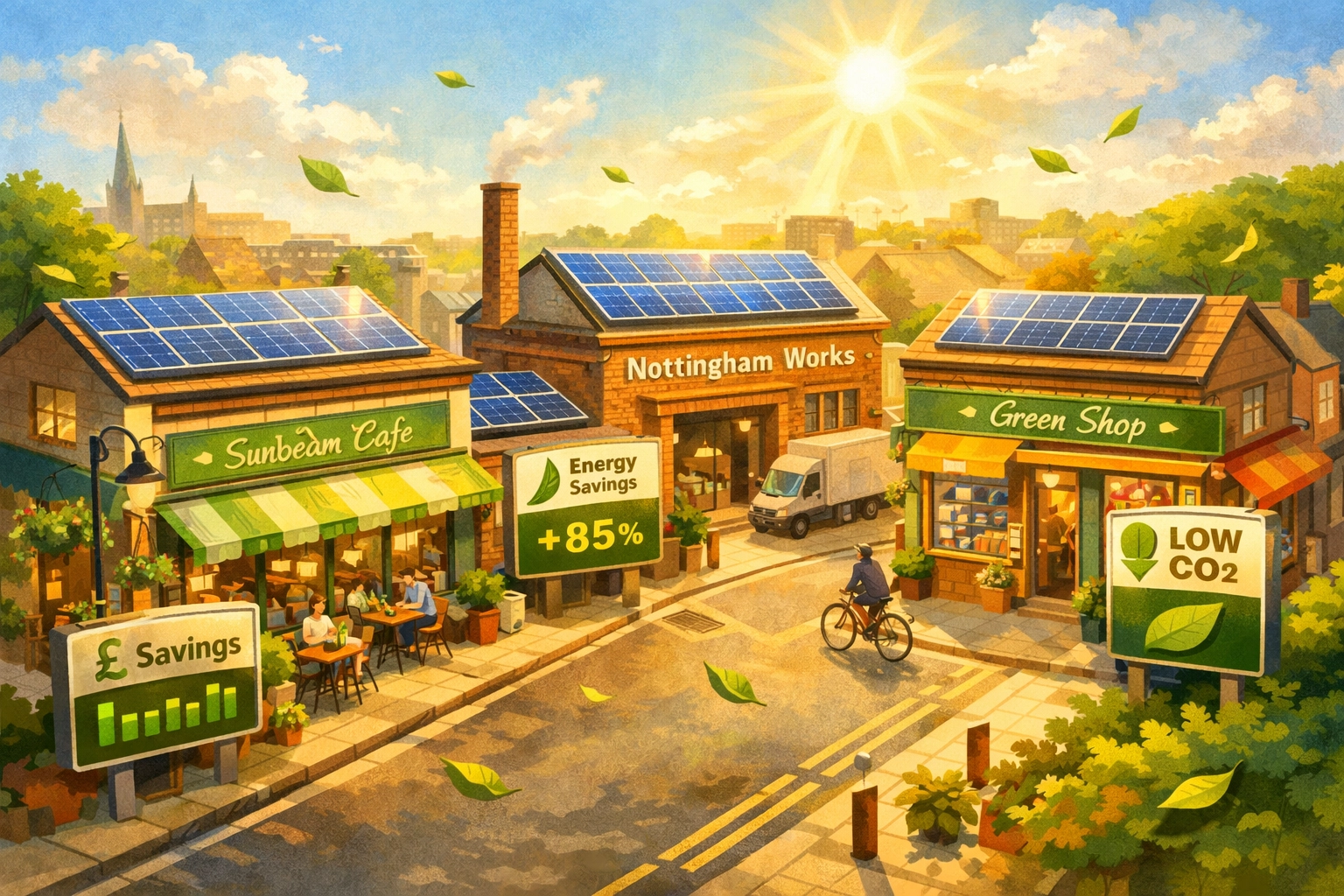 Nottingham businesses with solar panels benefiting from decarbonisation grant