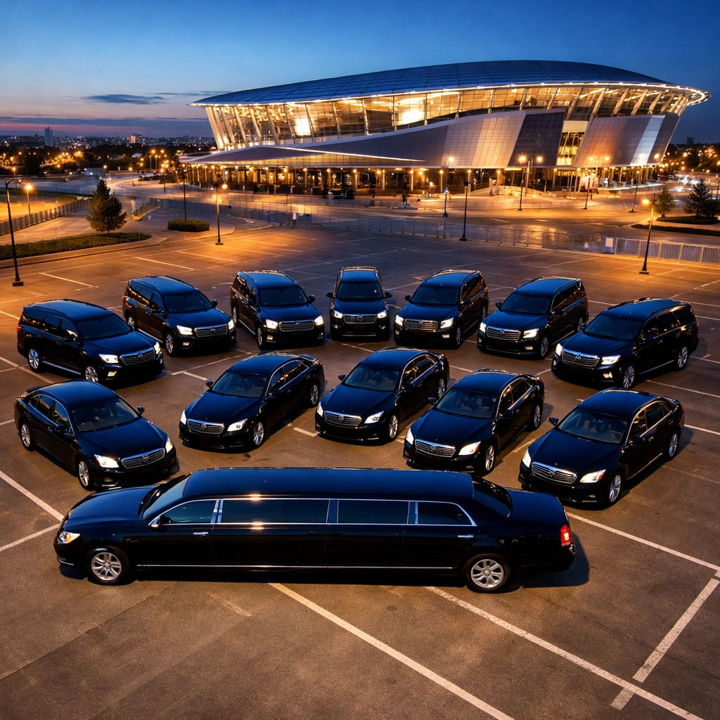 Coordinated luxury vehicle fleet for Super Bowl corporate transportation logistics