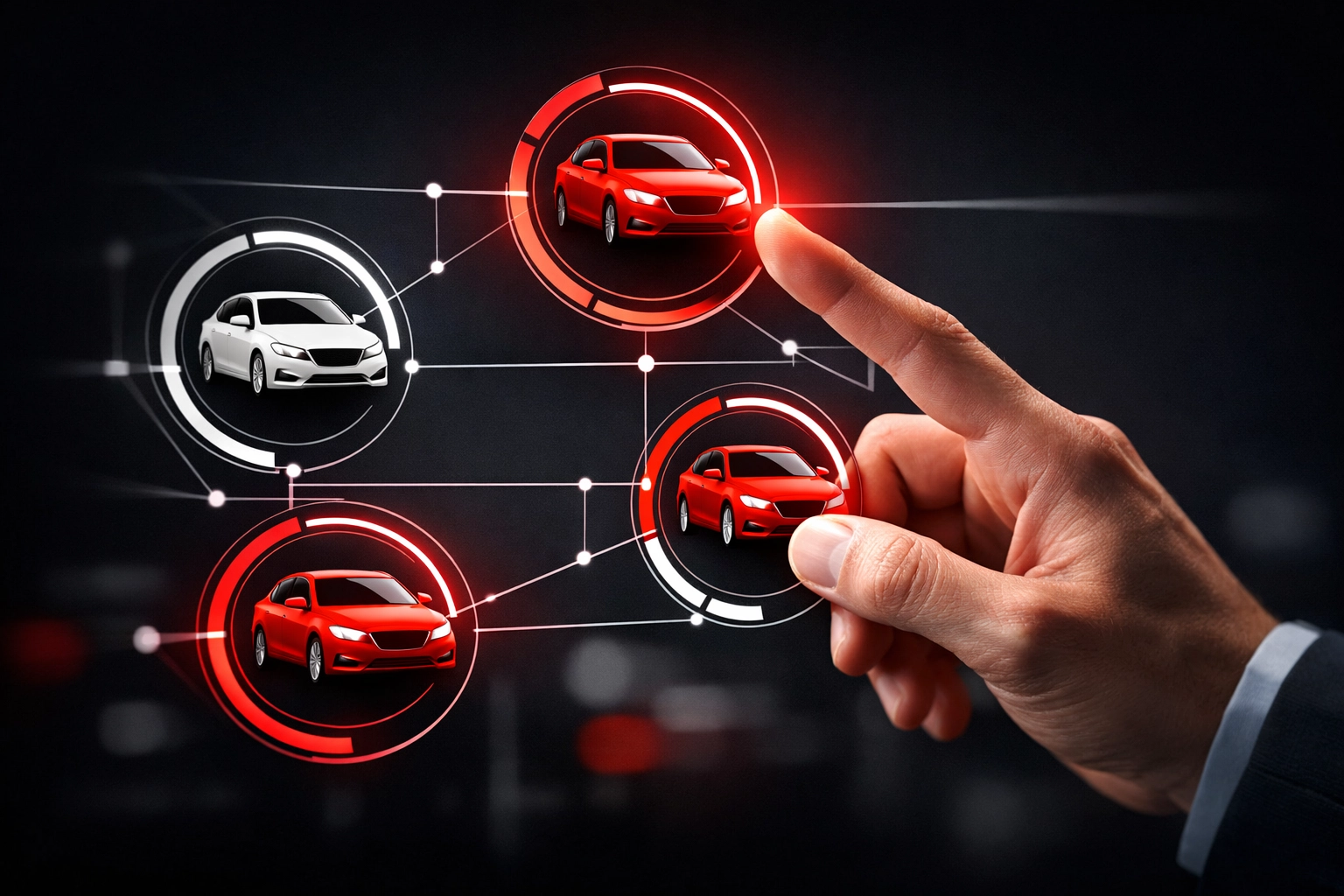 Digital interface showing vehicle icons for streamlined automotive recall inventory management.