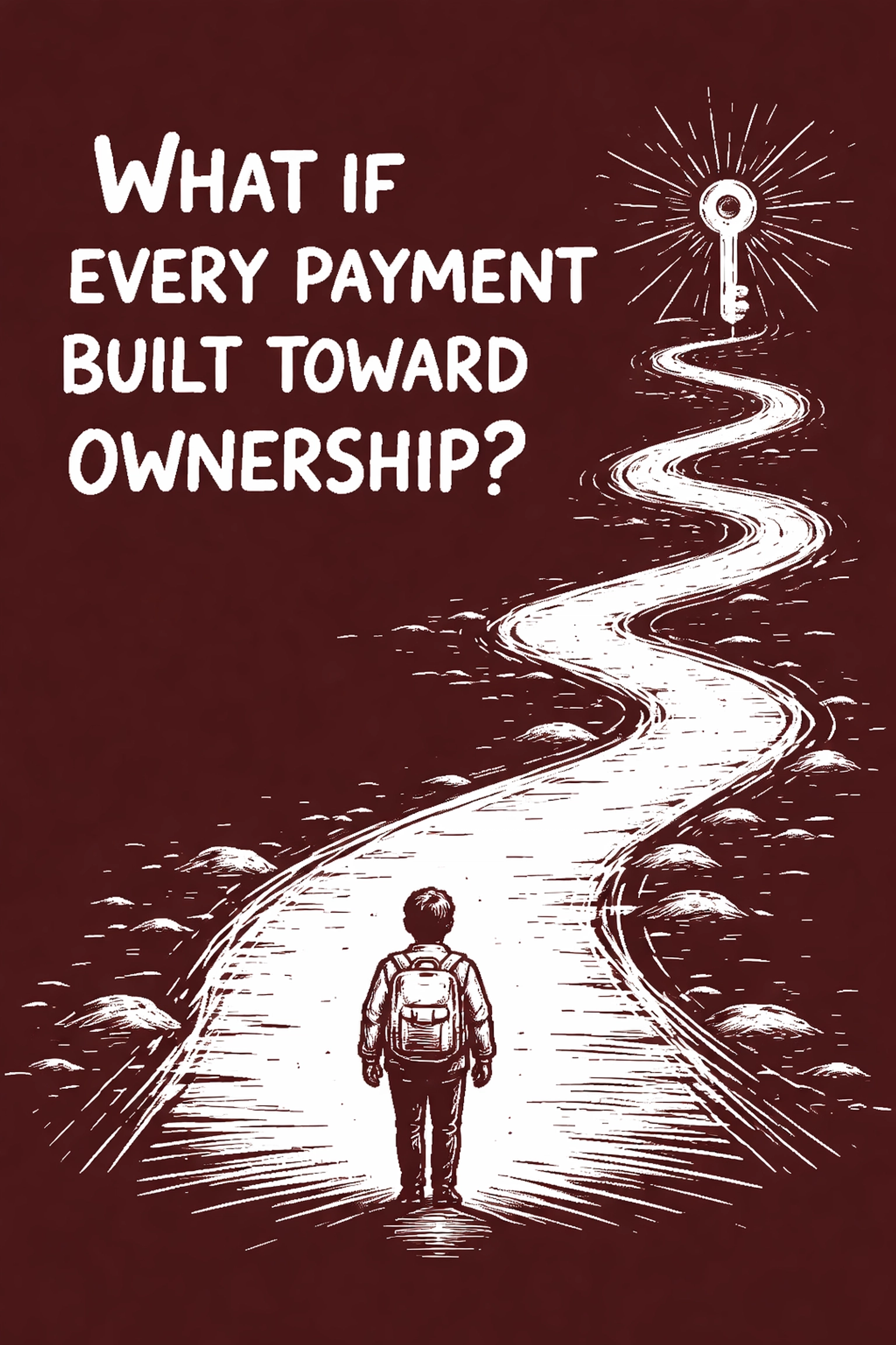 Minimalist pathway illustration symbolizing a creator’s journey from joining IncluHub to achieving true ownership