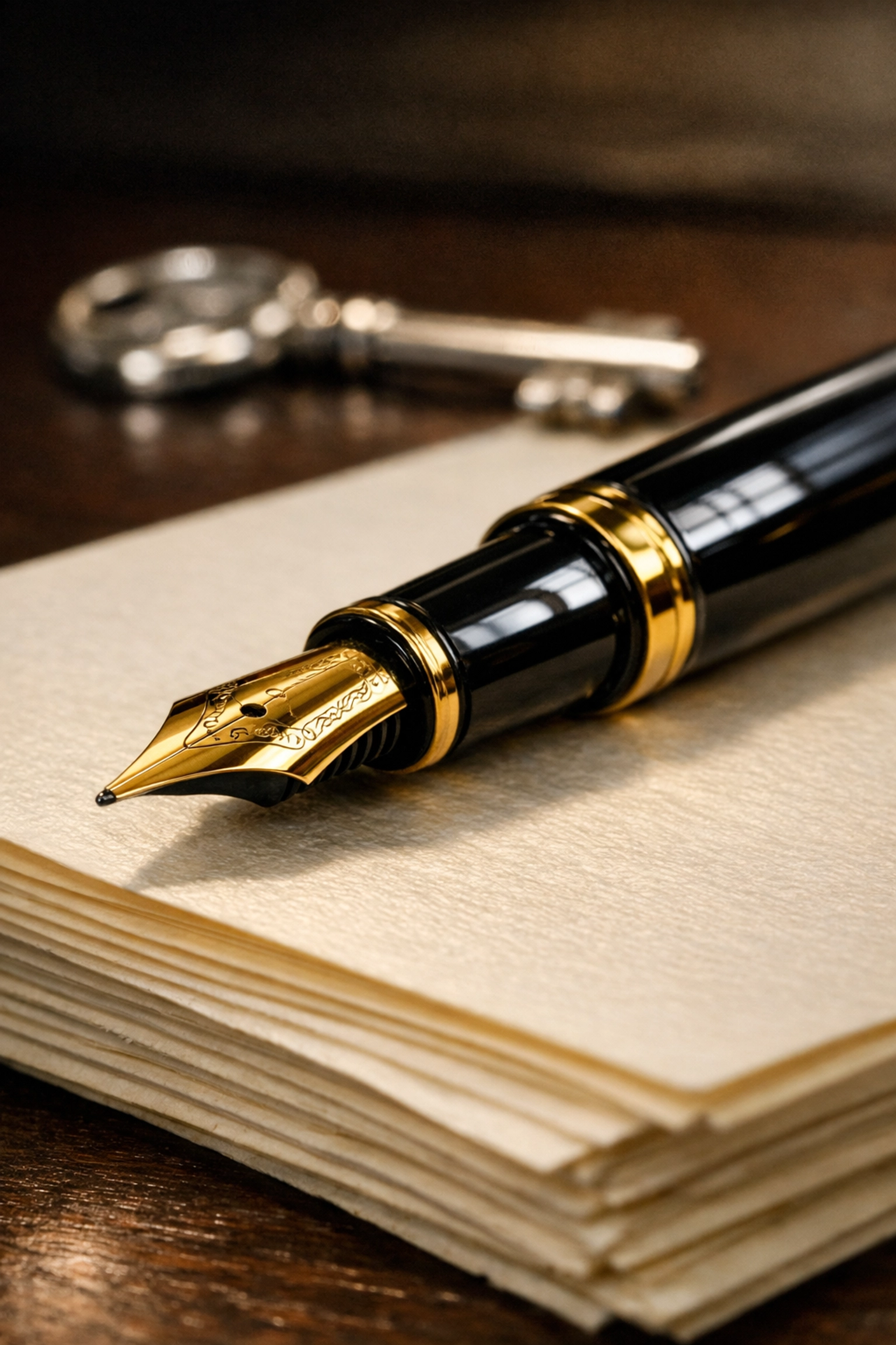 Professional fountain pen on management agreements for a smooth property management business sale.