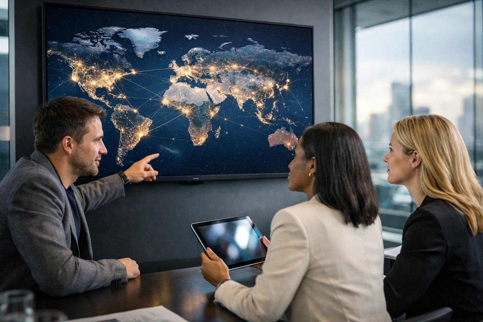 Specialized media consultants at Dakdan Worldwide analyzing global growth strategies for brand asset scaling.