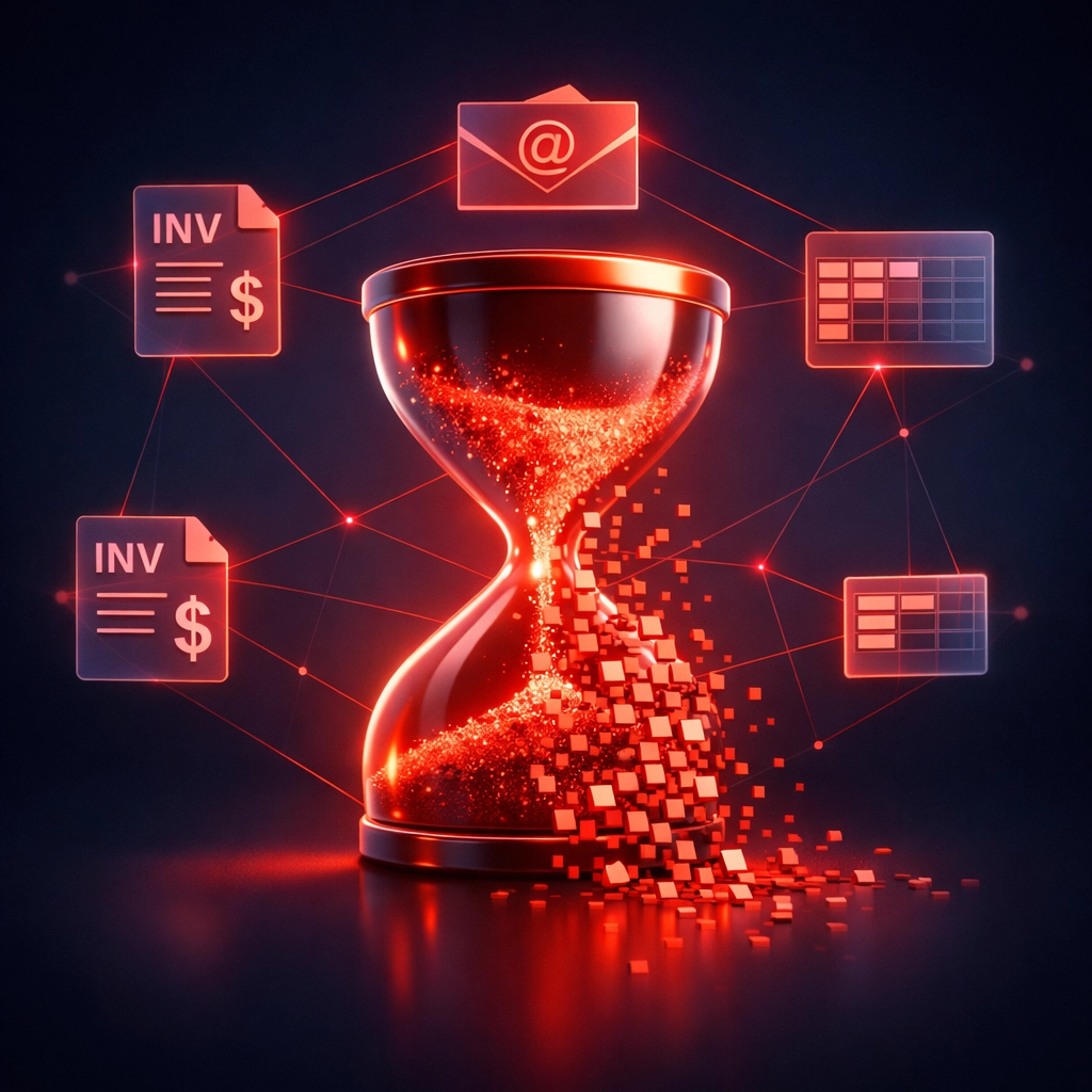 Time wasted on manual business tasks like invoices and data entry before automation