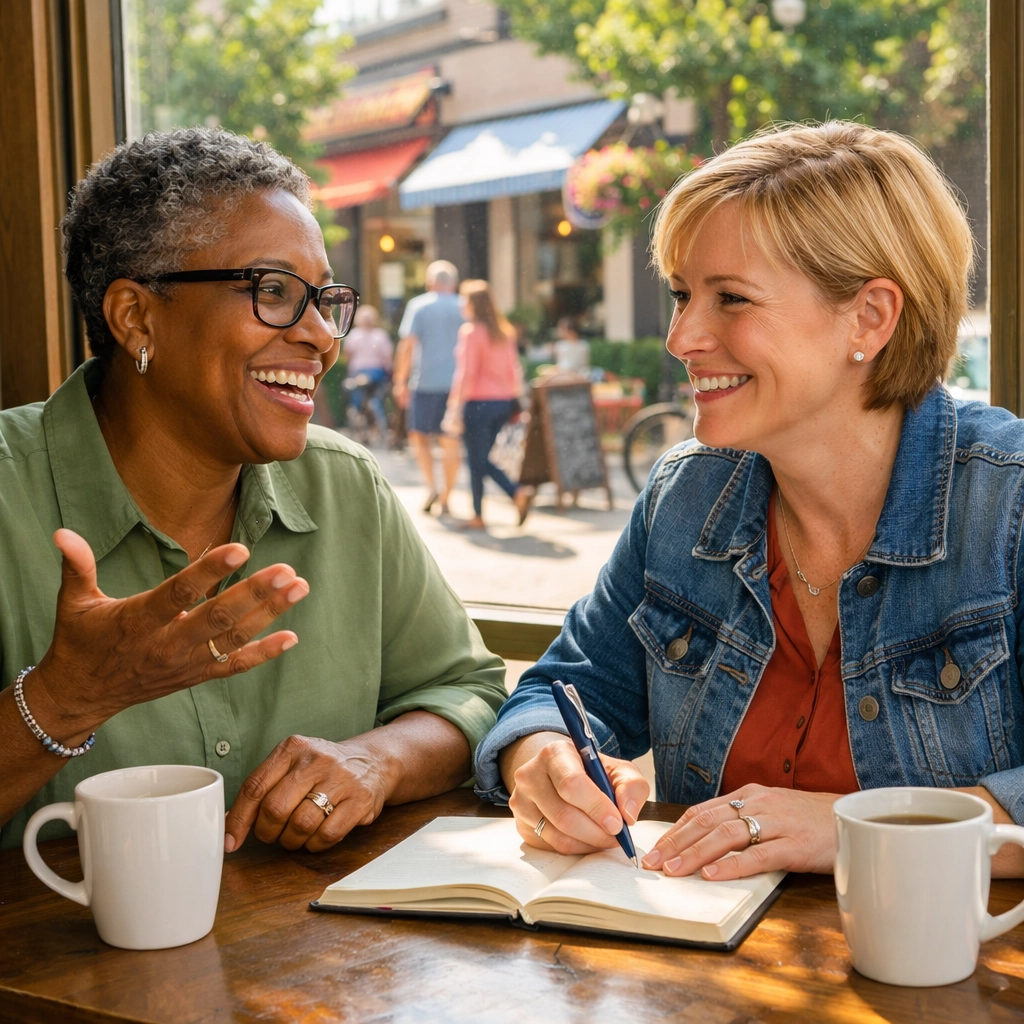 Two nonprofit leaders meeting to discuss partnership opportunities for collaborative fundraising