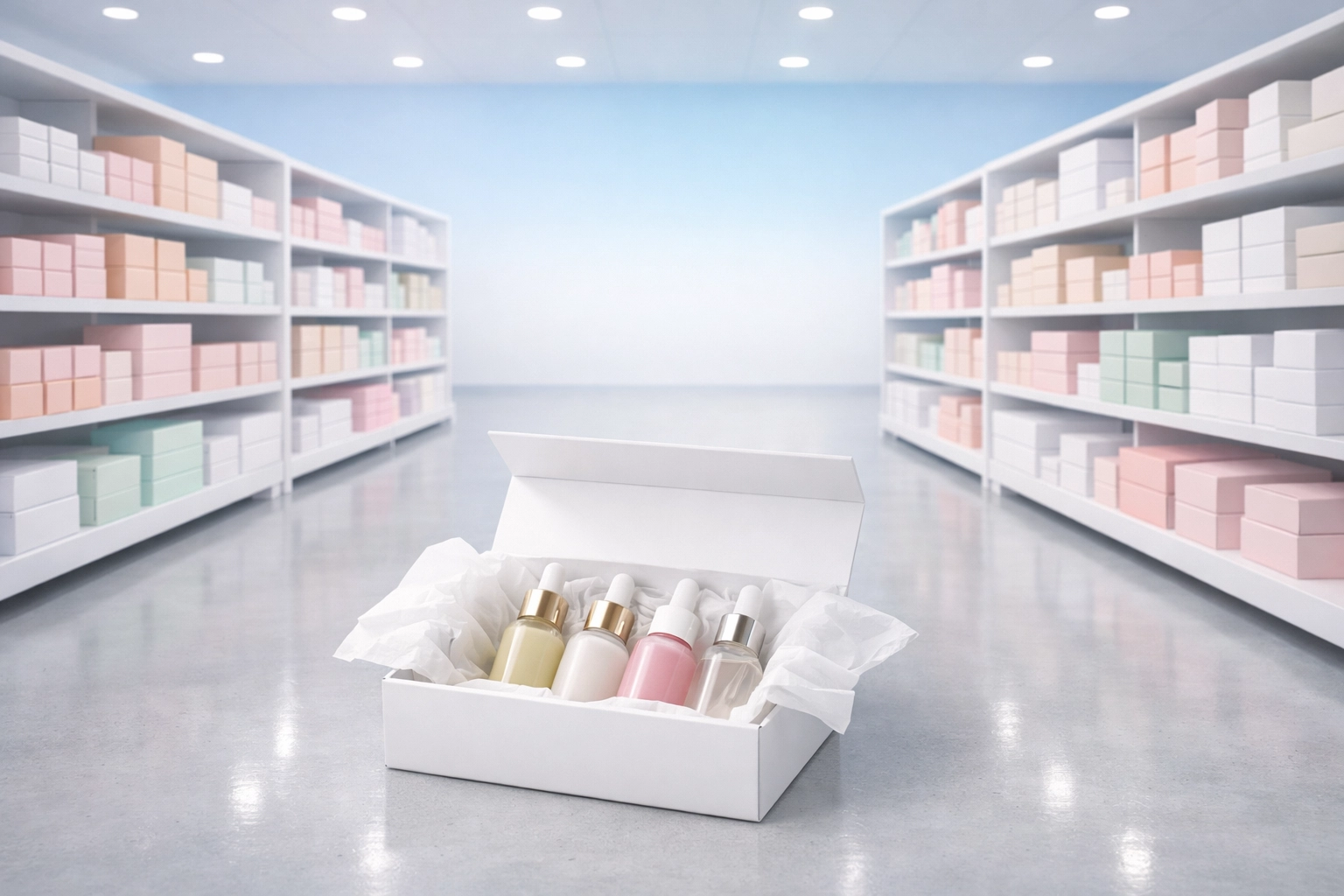 Organized K-beauty wholesale inventory in a professional US warehouse for fast domestic shipping.
