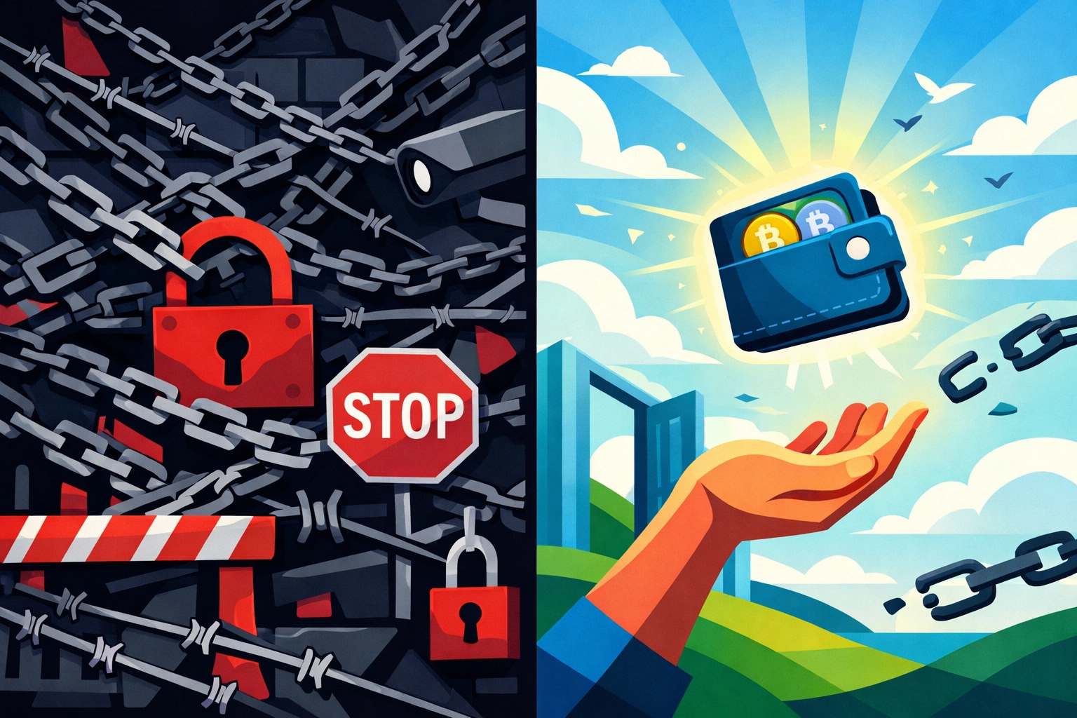 Custodial payment restrictions vs self-custody crypto wallet freedom with Larecoin