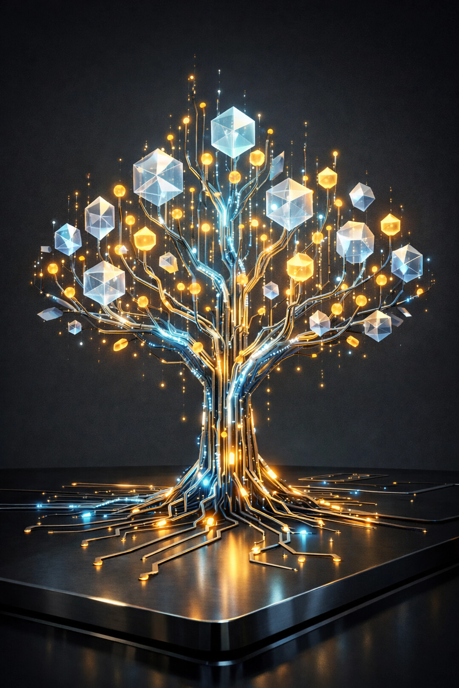 Symbolic digital growth tree representing a strategic investment in business automation.