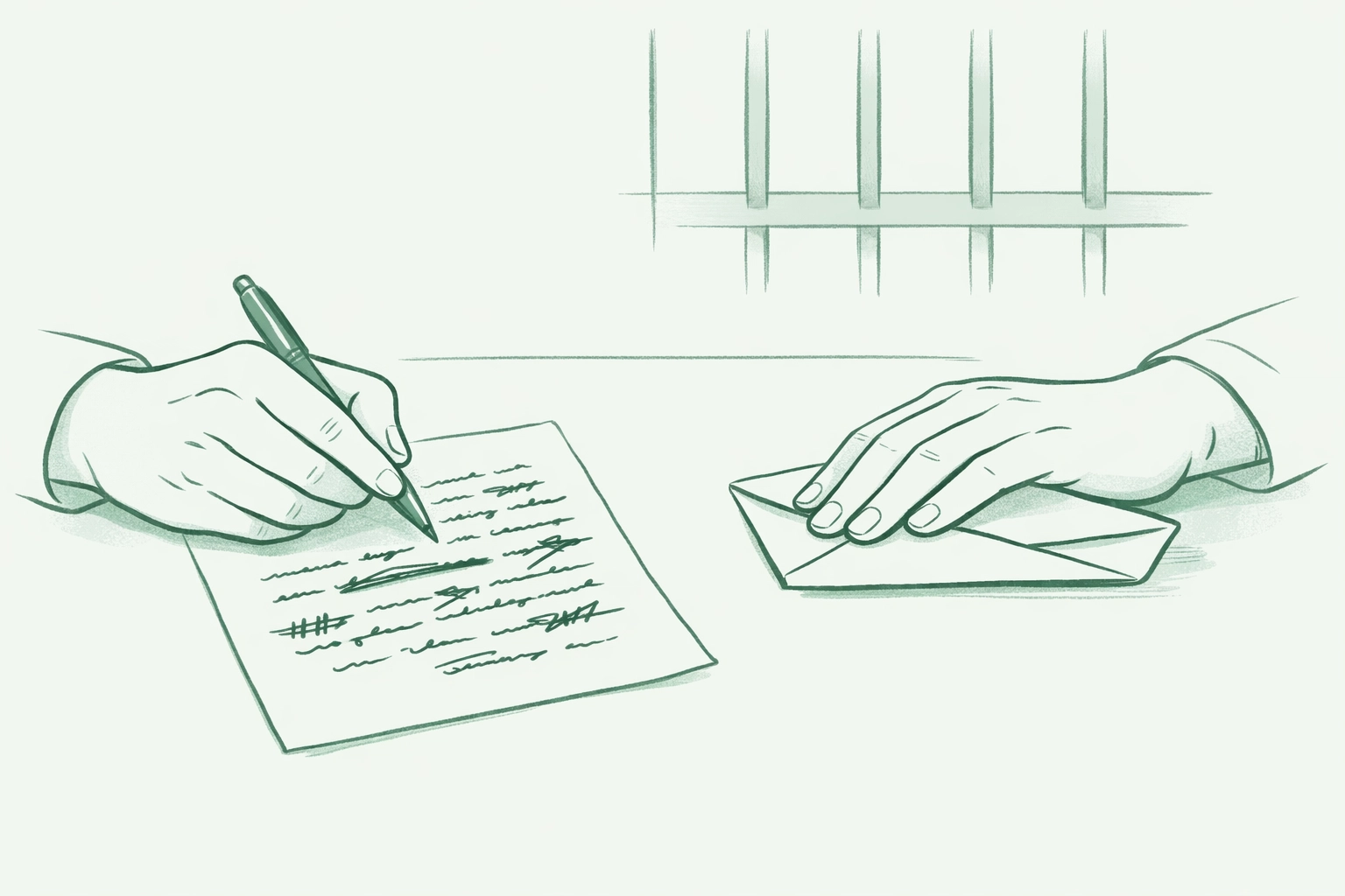 Gay men writing coded love letters in prison - MM romance and secret communication