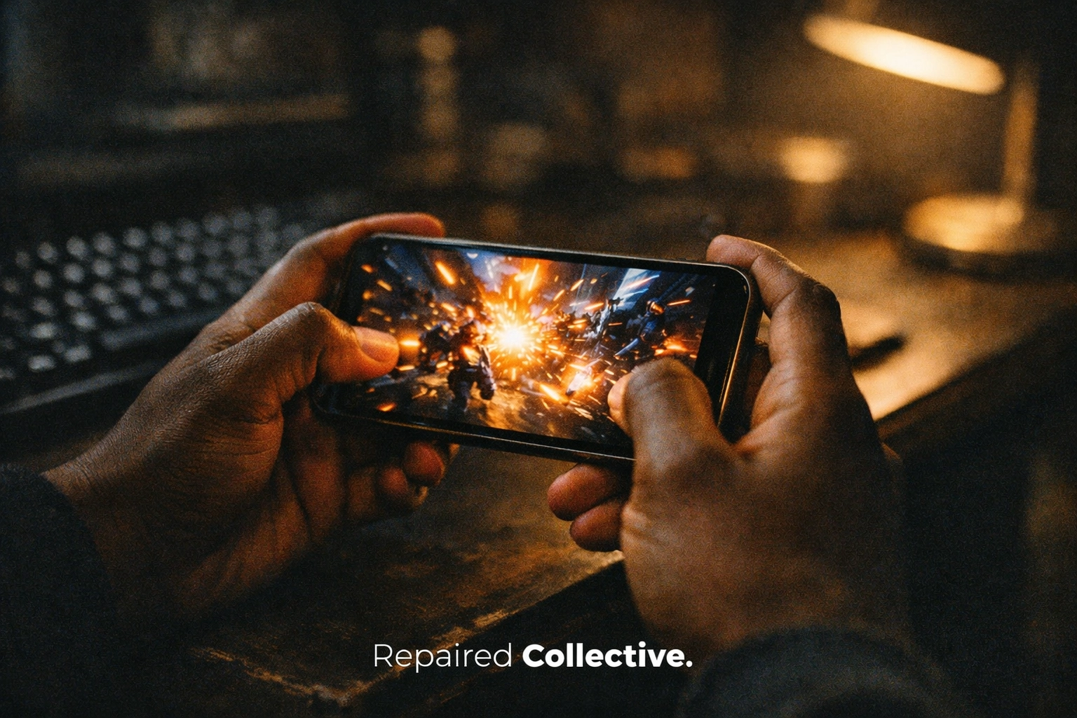 High-performance mobile gaming on an iPhone causing heat in a Brooklyn creative studio.