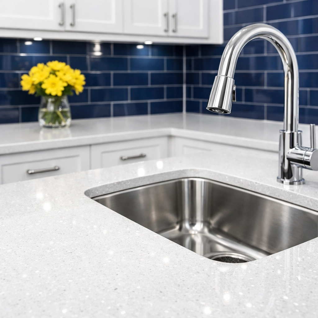 Sparkling luxury kitchen showing results of a thorough deep cleaning Lancaster MA service.