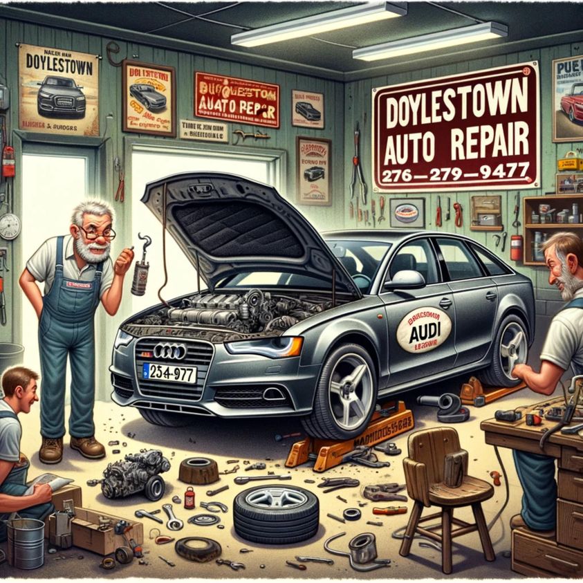 Audi sedan in Doylestown Auto Repair shop