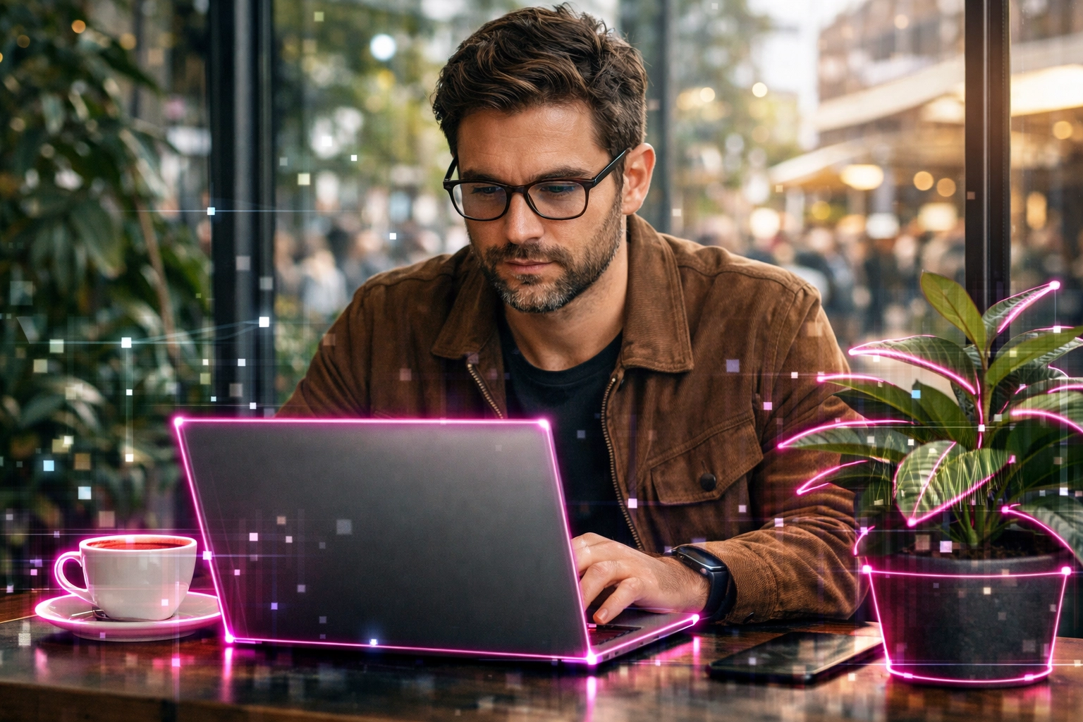 AI visual recognition scanning social media content for keyword and visual relevance.