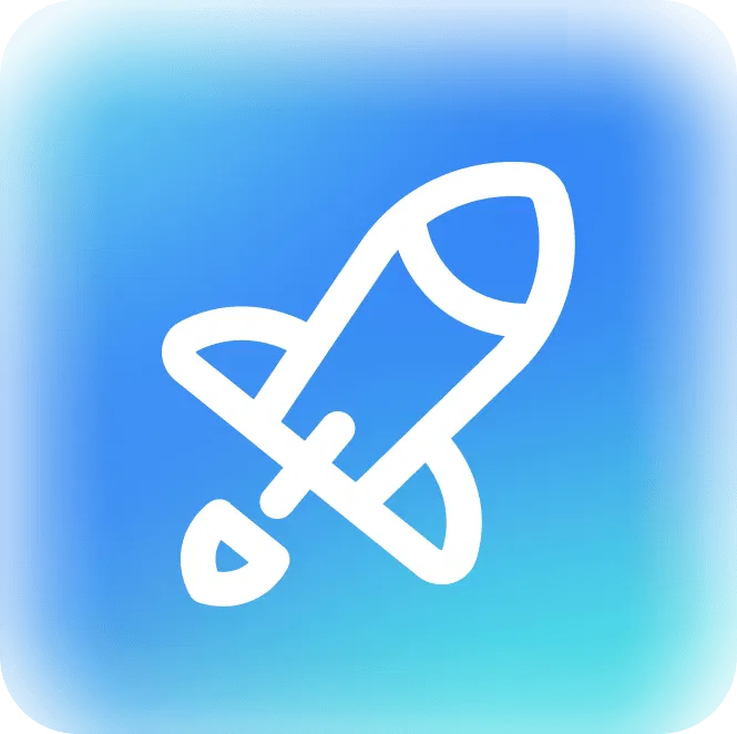 Business growth rocket icon
