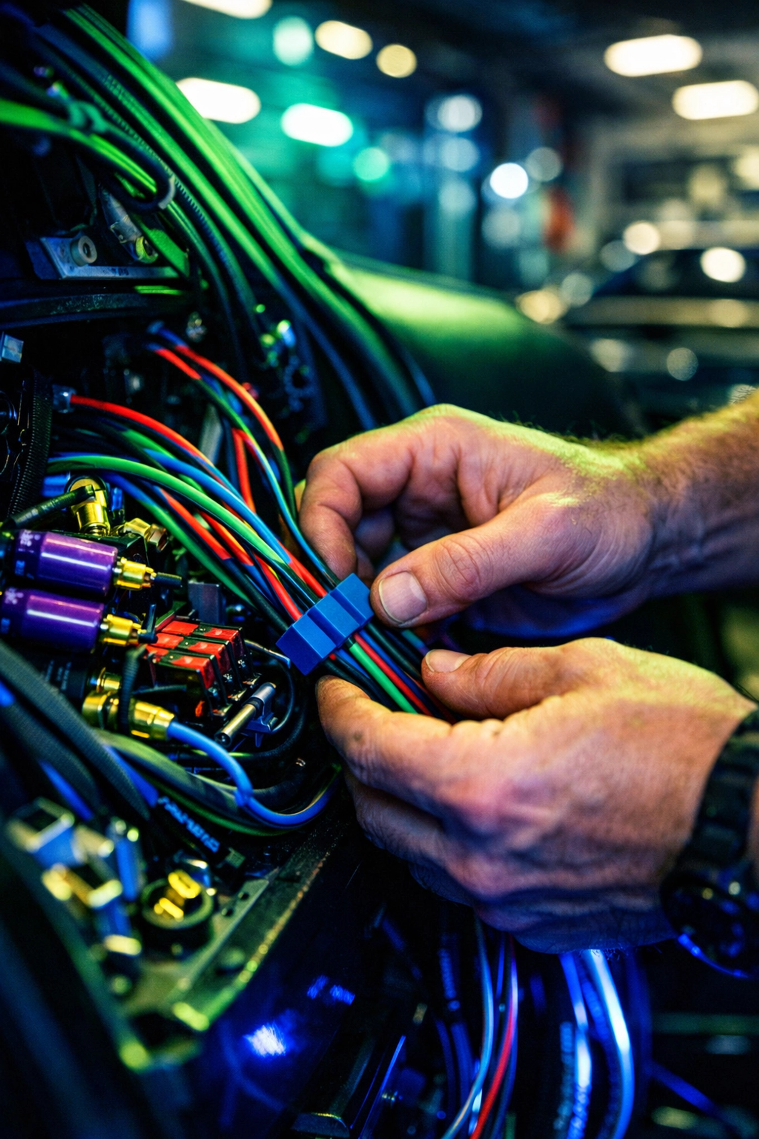 Expert car audio wiring and component installation by Ultimate Sounds professional technicians.