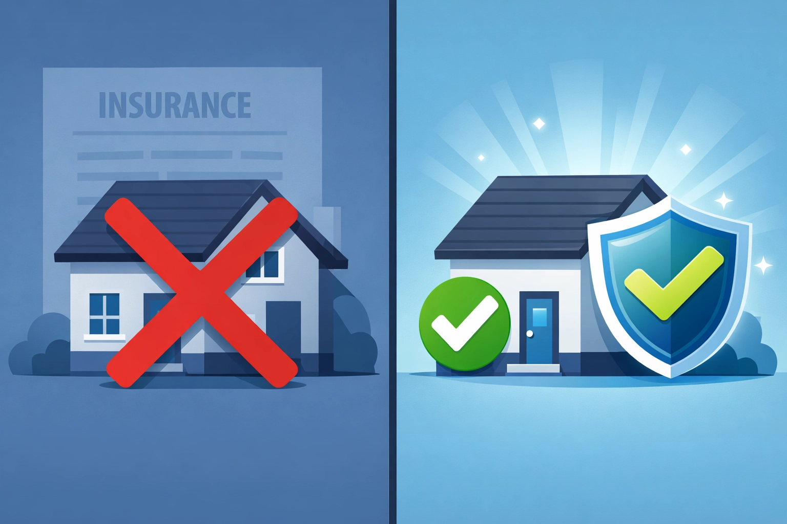 Comparison of inadequate versus proper vacant property insurance coverage with shield protection