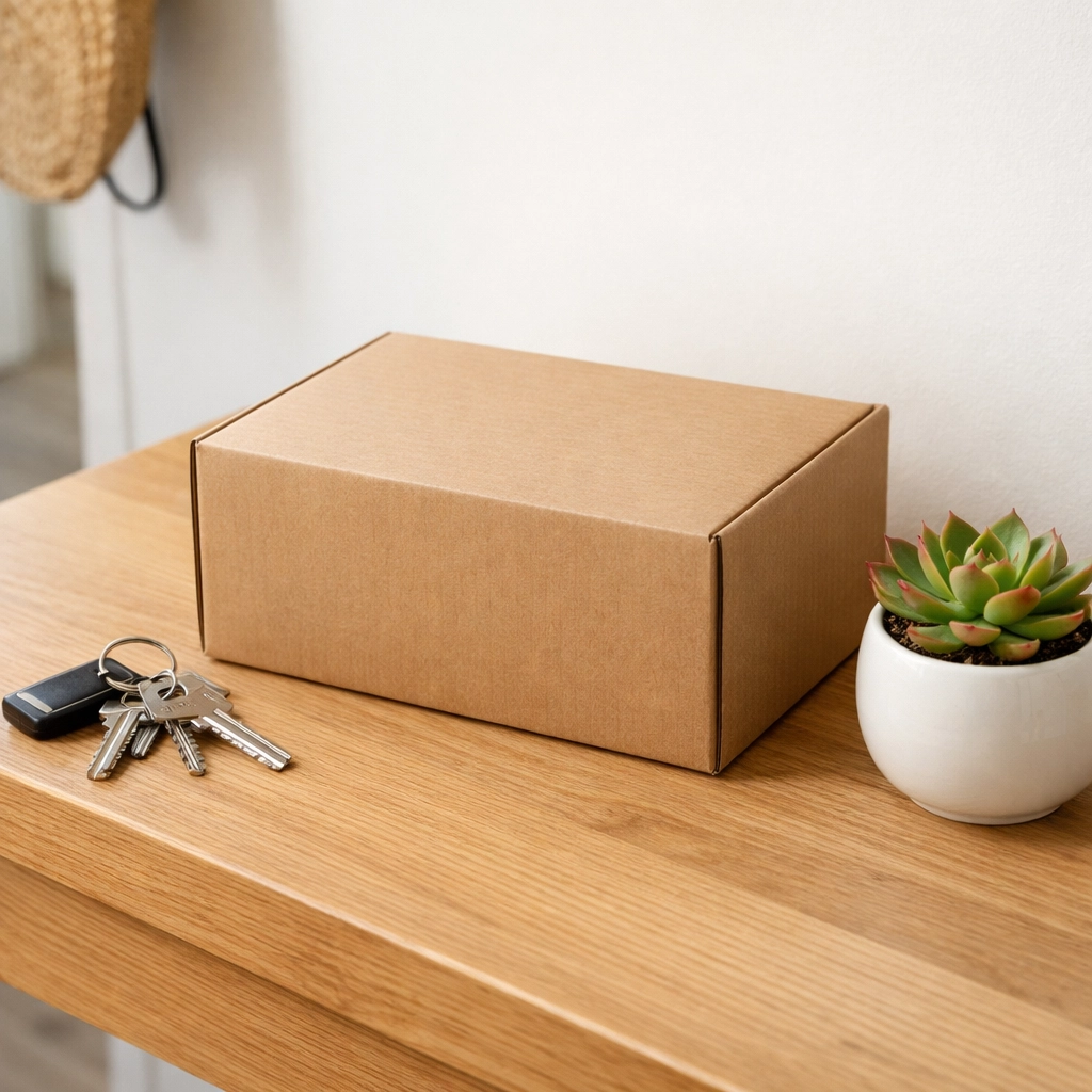 Discreet brown box packaging for adult toys in India, ensuring total privacy and anonymity.