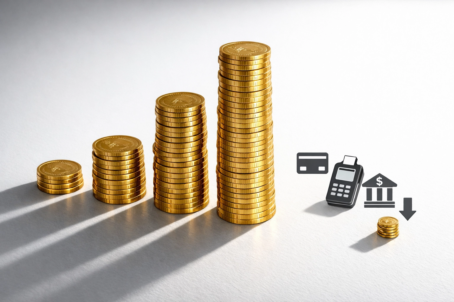 Fee comparison chart showing crypto POS savings versus traditional payment processors