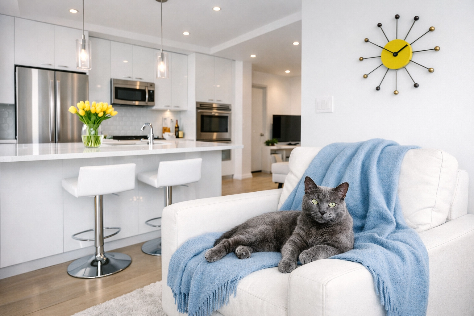 Pet-friendly apartment cleaning services Leominster MA showing a dust-free and organized living space.