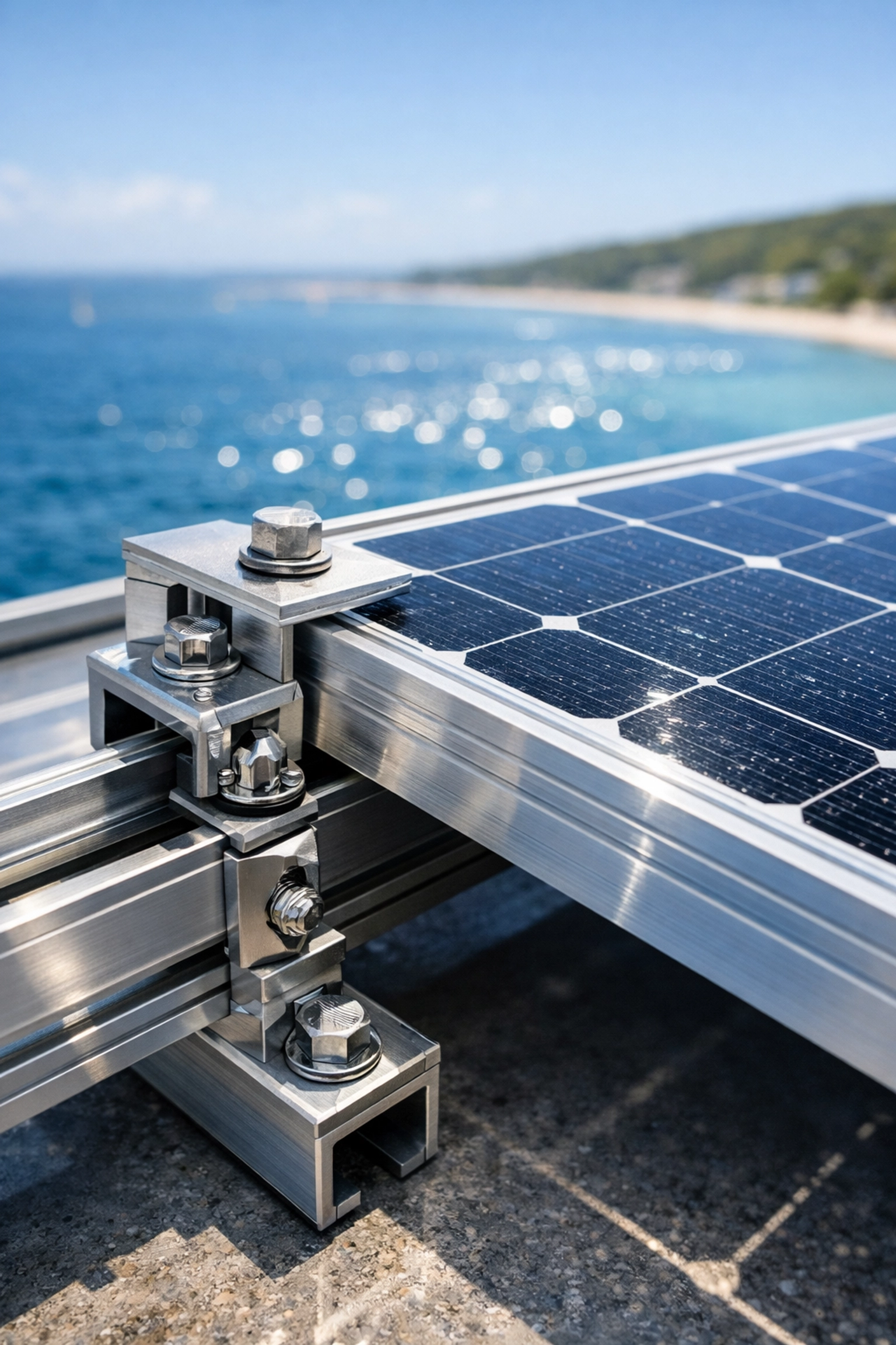 High-quality solar panel hardware and mounting on a coastal Dorset business property for long-term ROI.