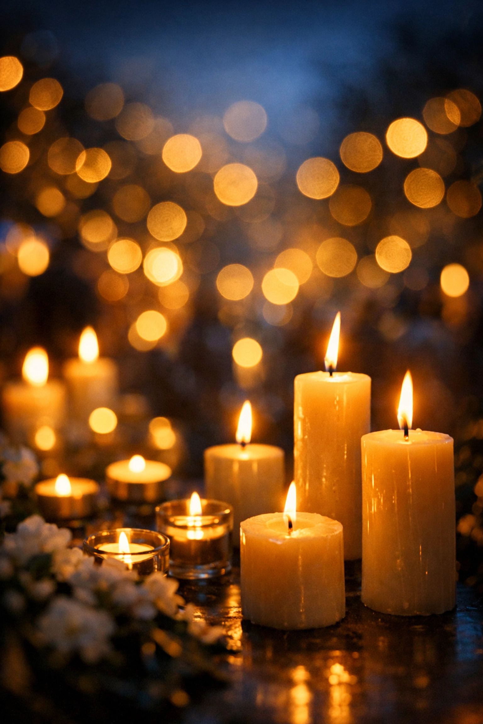 Memorial candles honoring mosque bombing victims in Pakistan