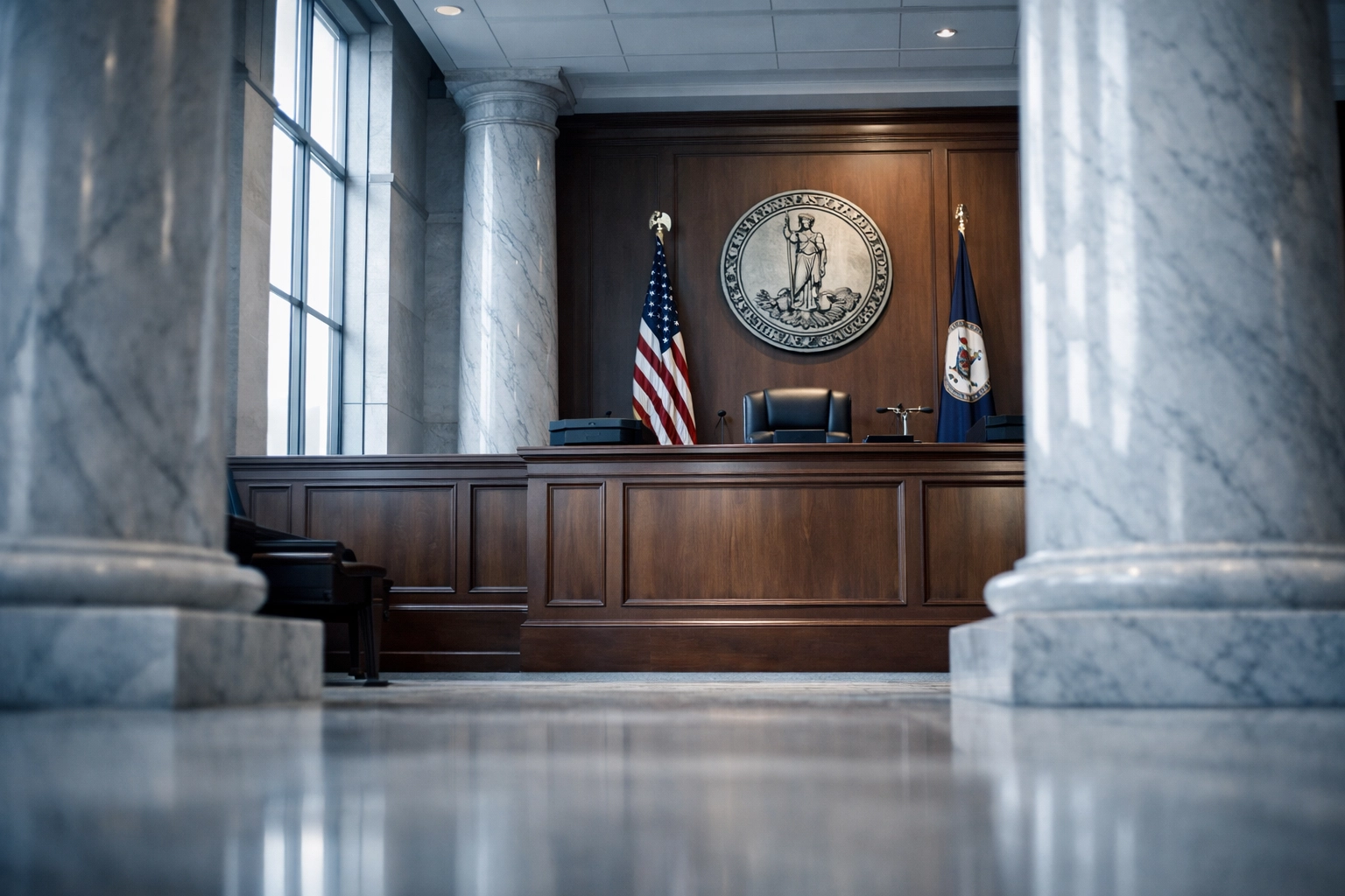 Hampton Roads courthouse interior where divorce attorneys represent Virginia Beach families