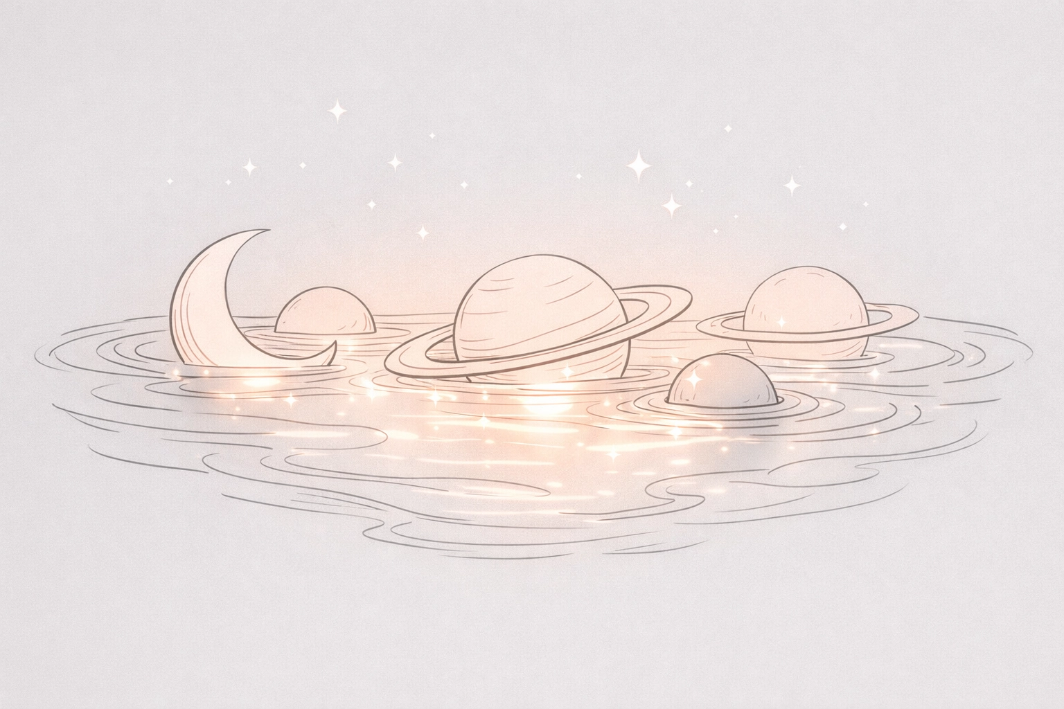 Planets in water representing the subconscious hidden keys of the 12th house in an astrology chart.