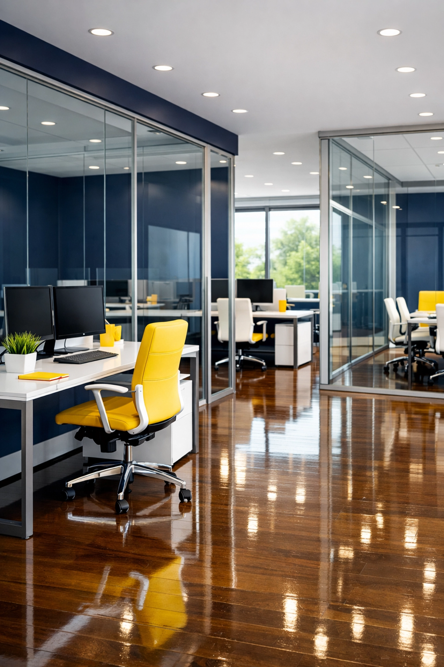 A clean and productive Boxborough office space following professional commercial cleaning services.