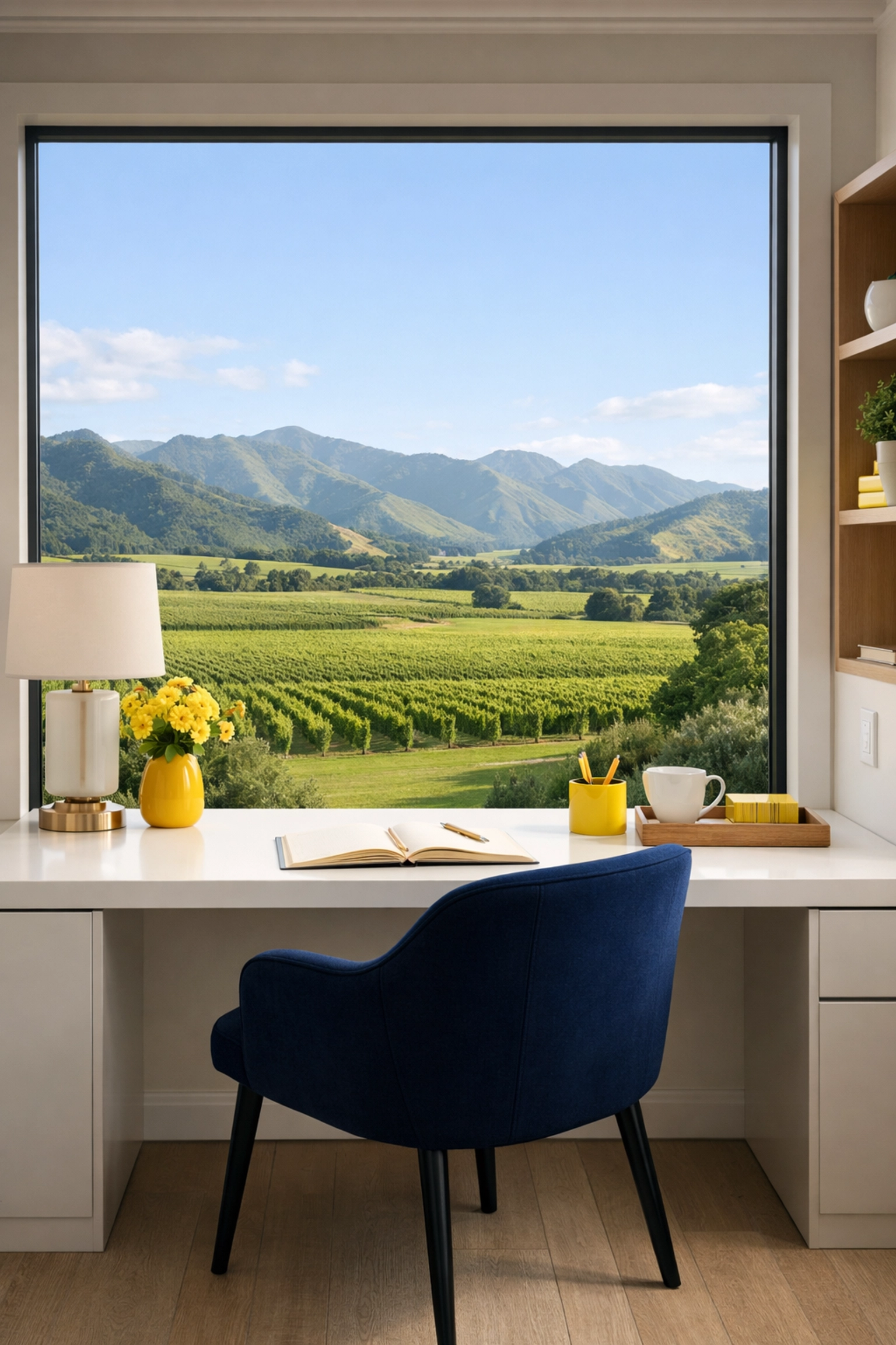 A peaceful and clean home office in Marlborough prepared by The Cleaning Ninjas Inc for a productive workspace.