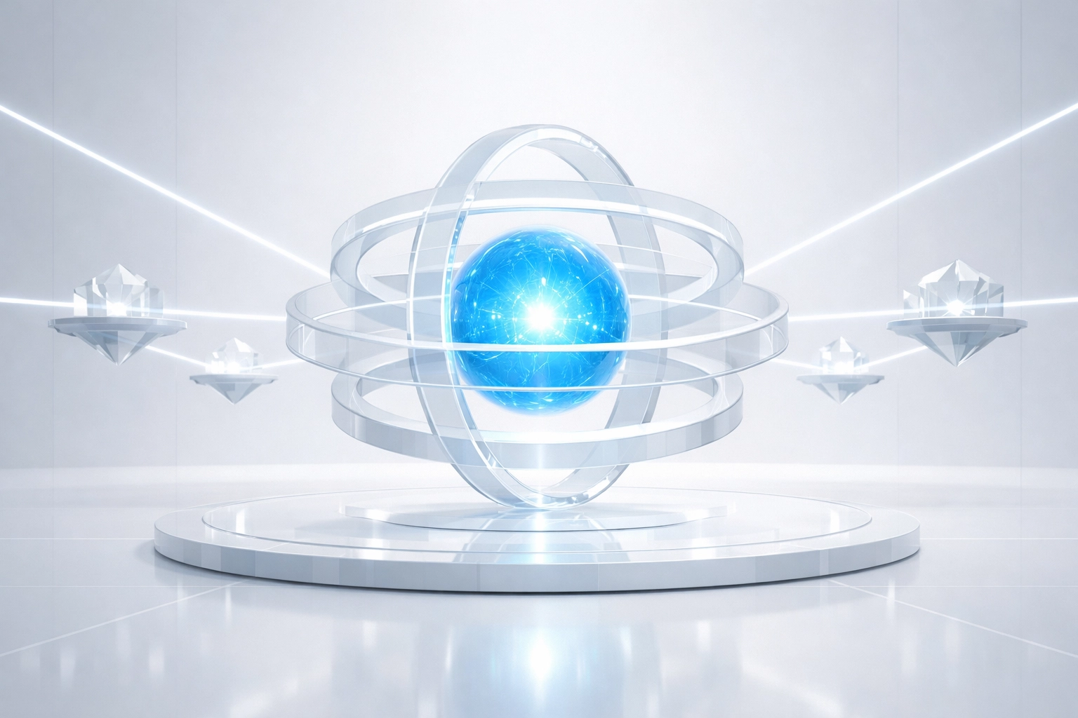 A central digital hub representing structured AI governance and scalable software architecture.