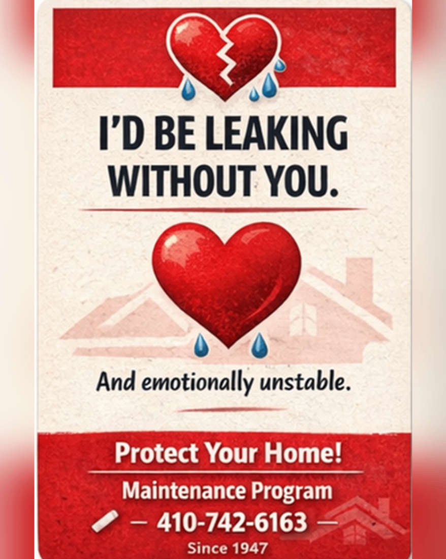 Promotional graphic for Peninsula Roofing Company’s maintenance program