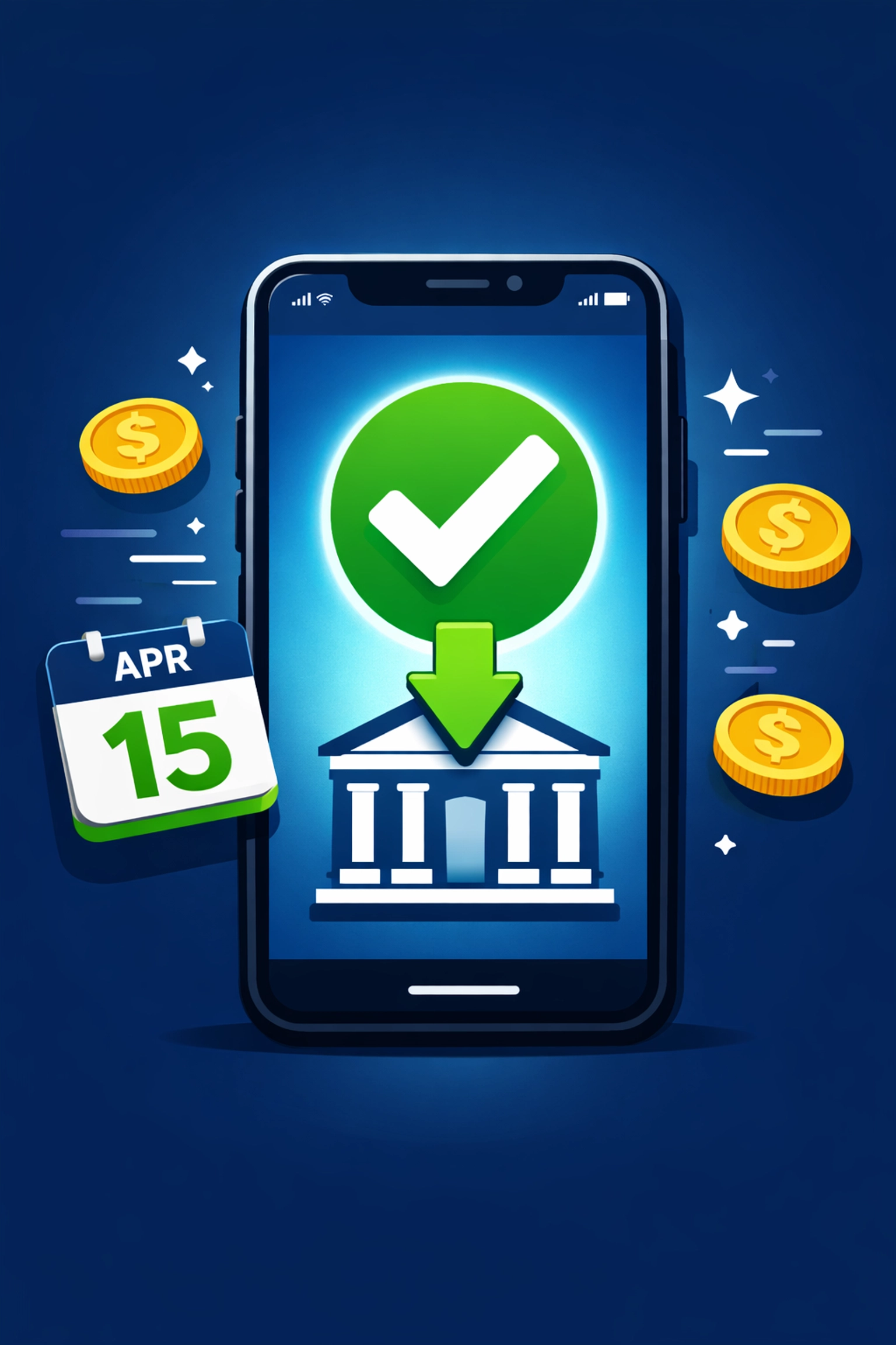 Direct deposit setup for 2026 tax refund on smartphone banking app