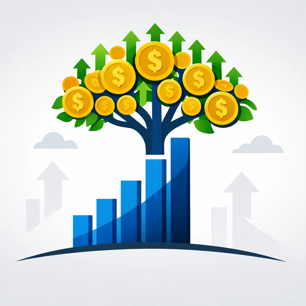 A financial growth tree representing long-term wealth accumulation through expert tax optimization.