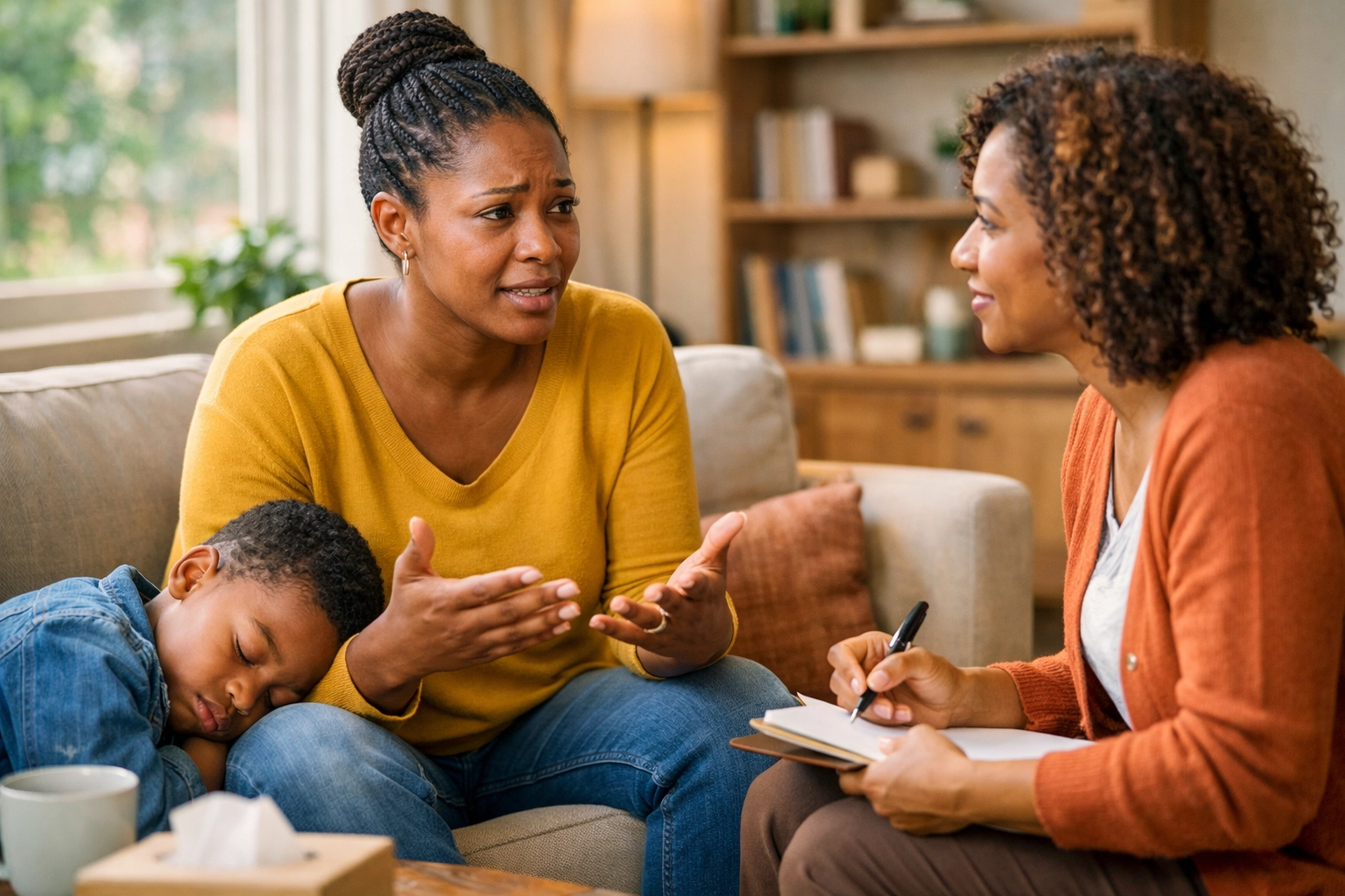 Crisis counseling session providing emotional support and mental health care