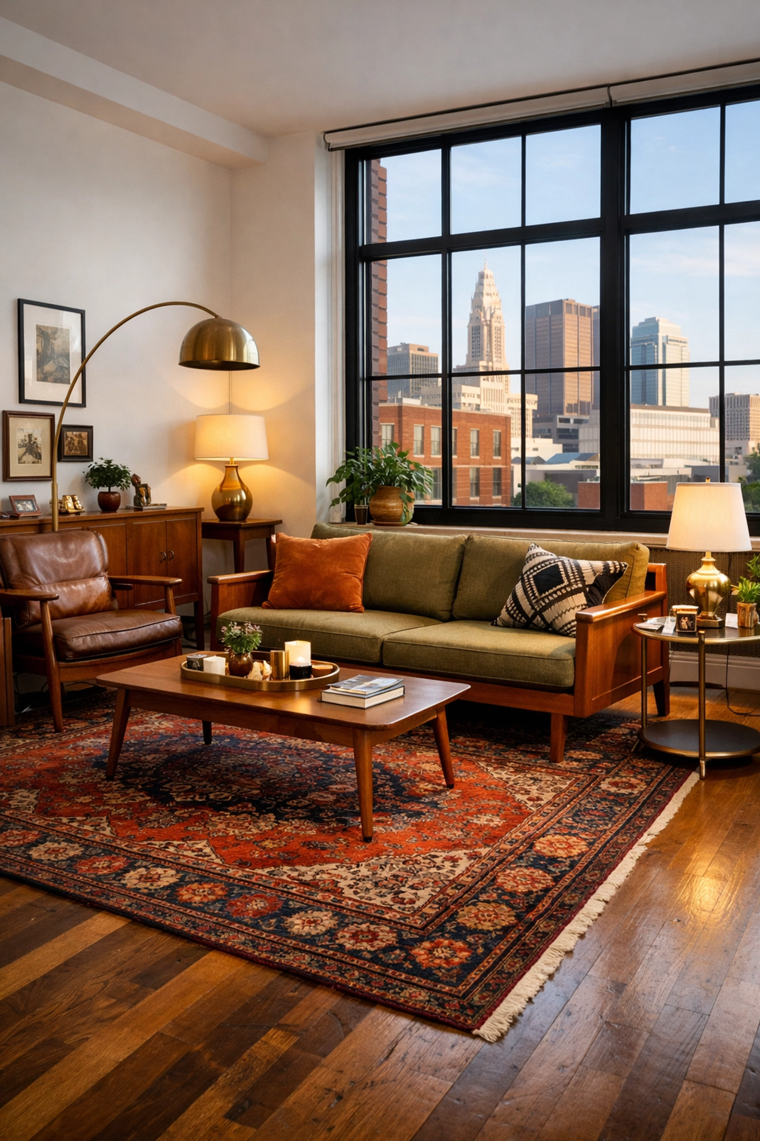 Columbus apartment furnished with vintage furniture from estate liquidation sales
